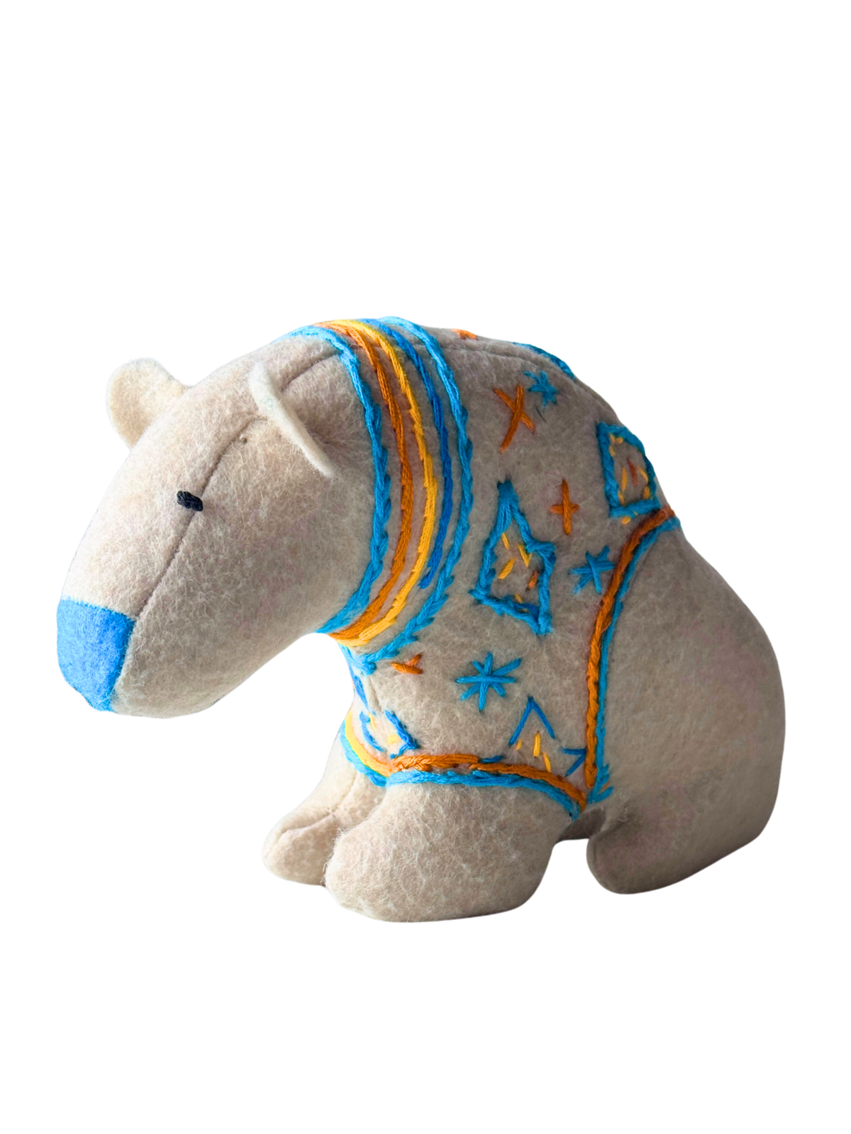 Robin - Winter Sweater Bear - Seasonal Sidekick — One-of-a-Kind Soft Art Sculpture