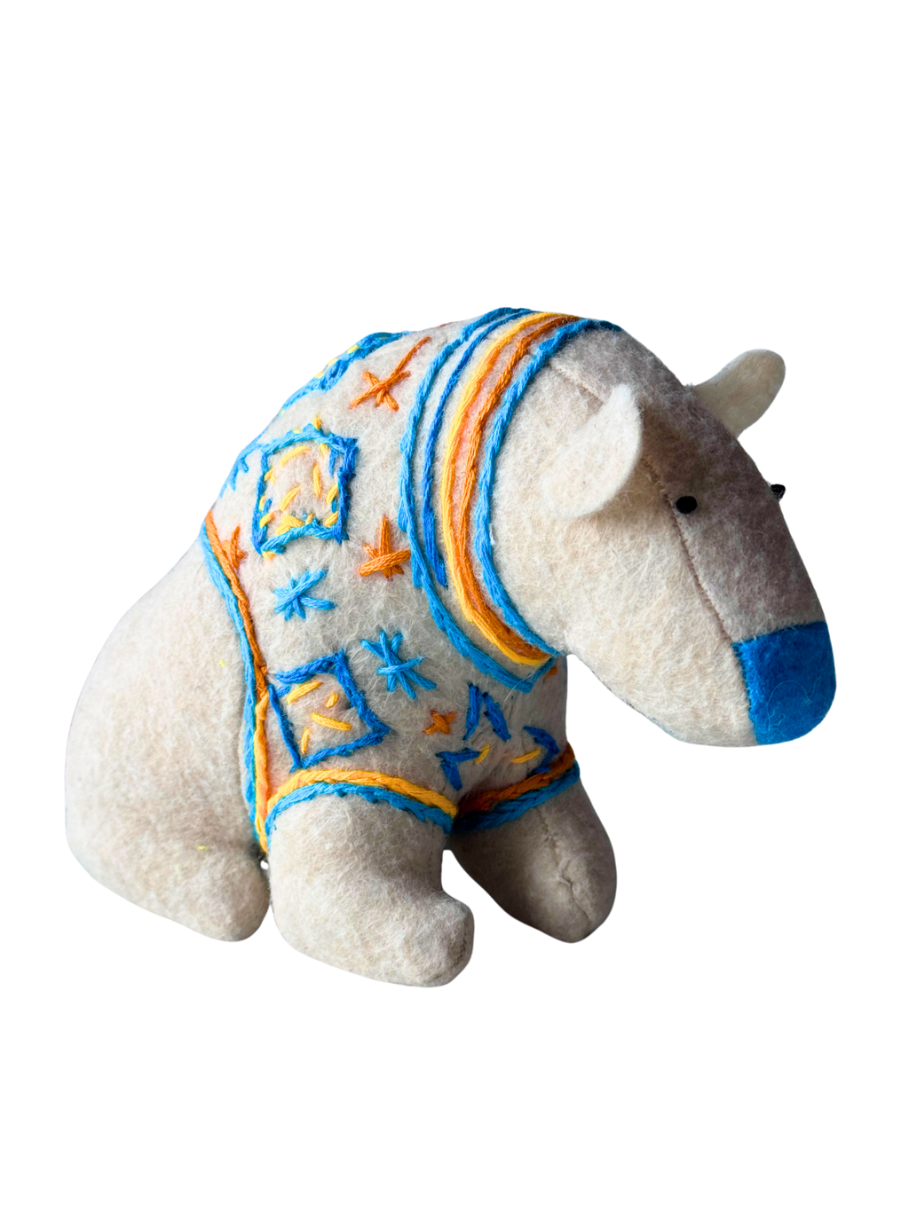 Robin - Winter Sweater Bear - Seasonal Sidekick — One-of-a-Kind Soft Art Sculpture