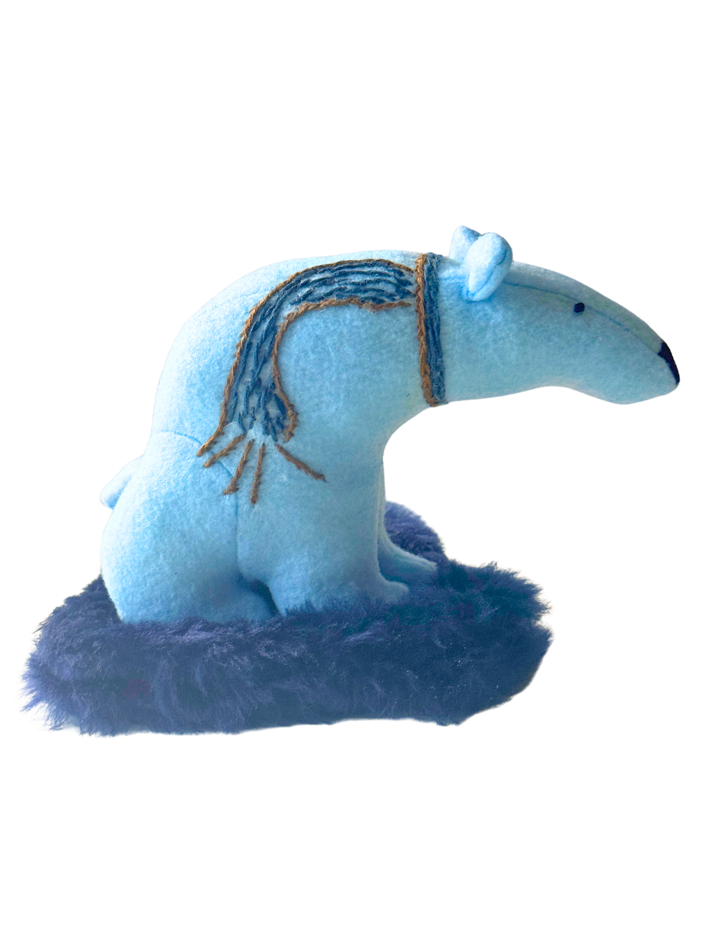 Blueberry - Winter Scarf Bear - Seasonal Sidekick — One-of-a-Kind Soft Art Sculpture