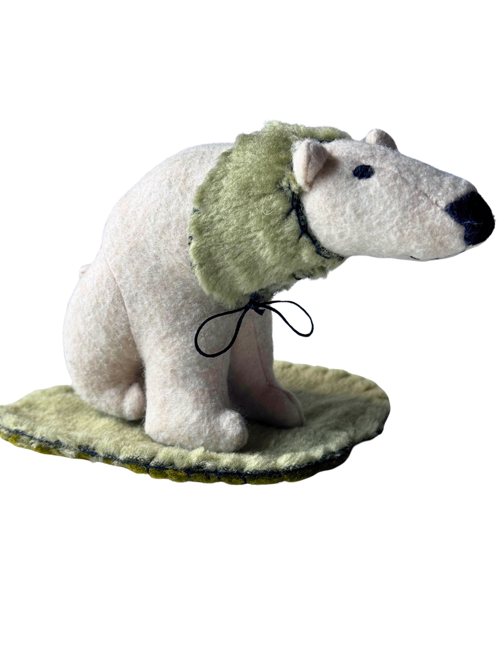 MELANIE - Winter Shawl Polar Bear - Seasonal Sidekick — One-of-a-Kind Soft Art Sculpture
