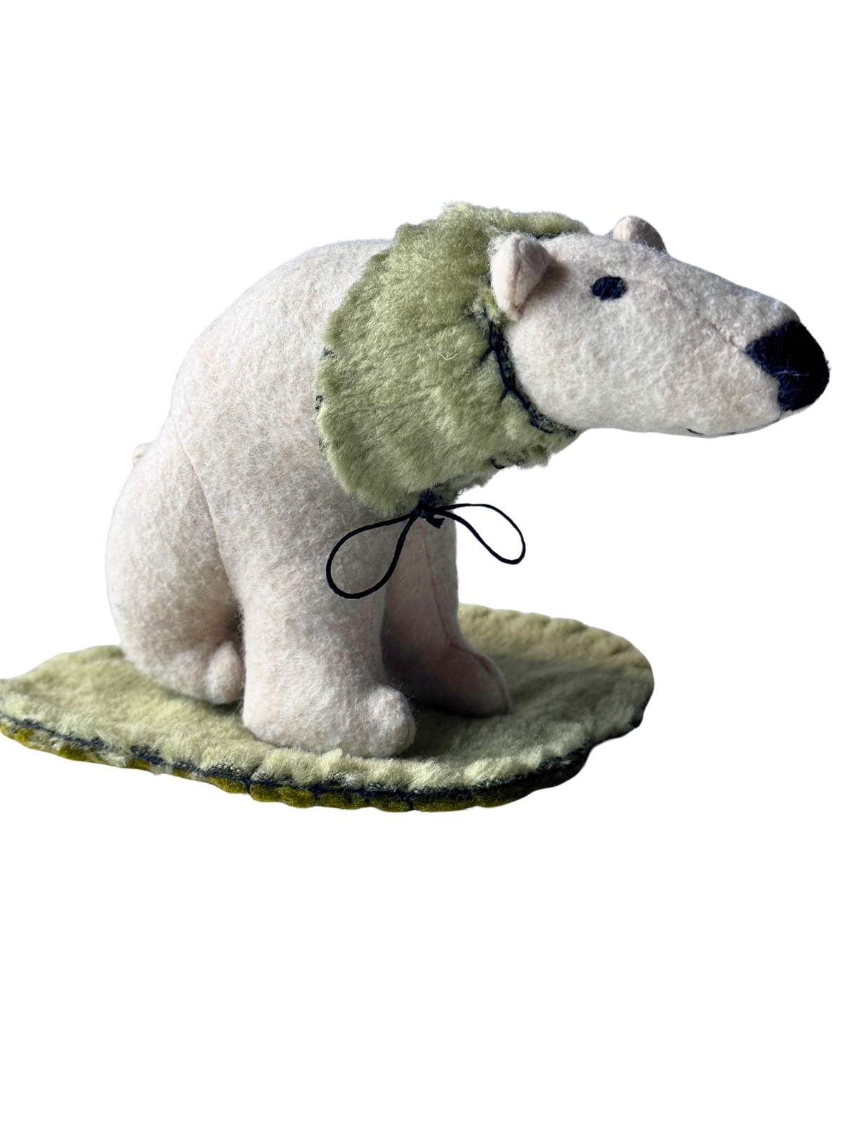 MELANIE - Winter Shawl Polar Bear - Seasonal Sidekick — One-of-a-Kind Soft Art Sculpture