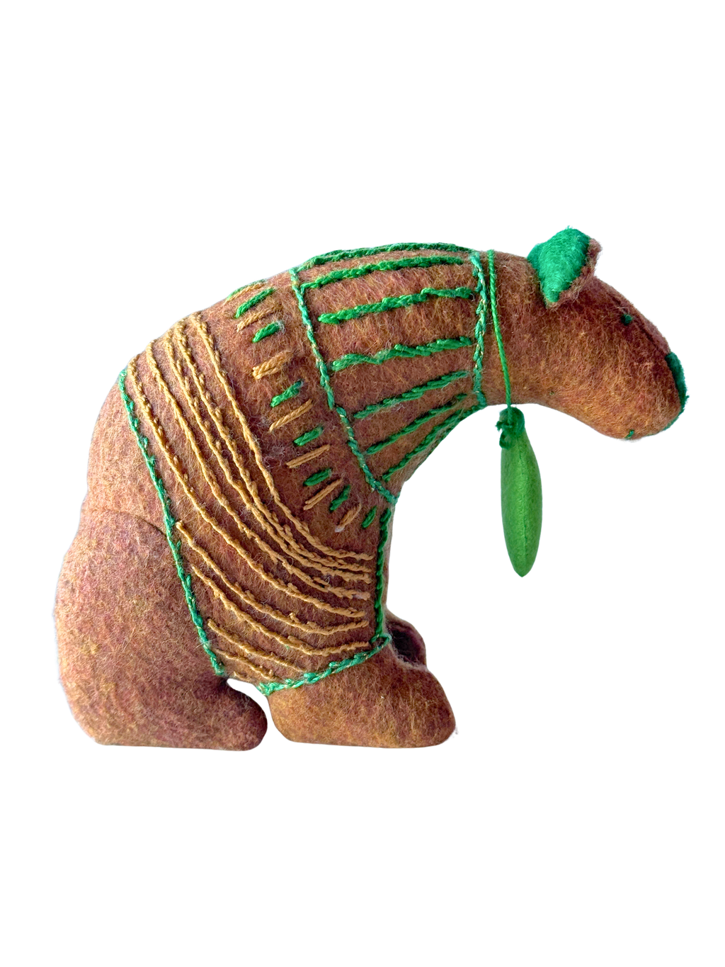 Green Light Gary - Winter Sweater Bear - Seasonal Sidekick — One-of-a-Kind Soft Art Sculpture