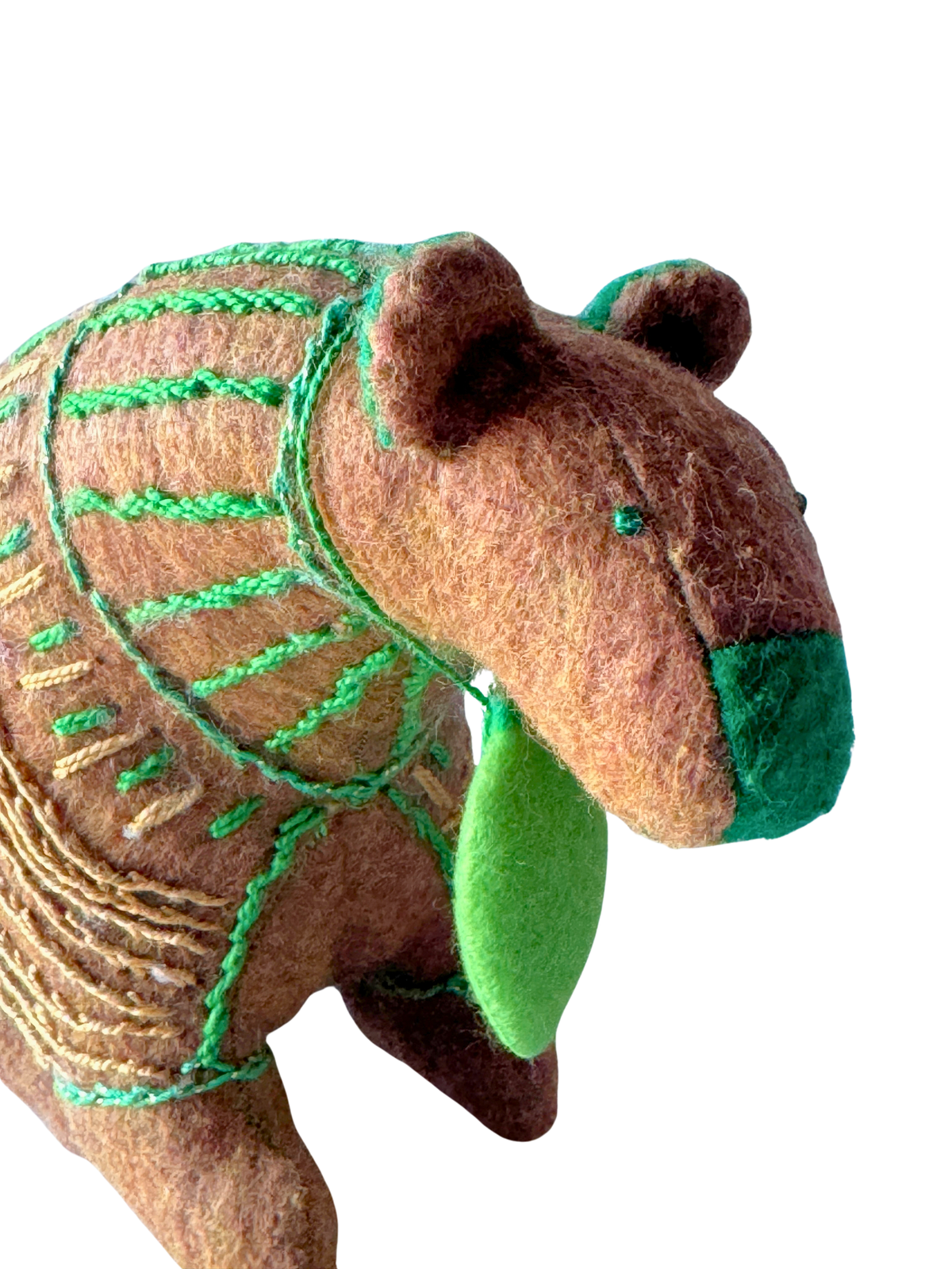 Green Light Gary - Winter Sweater Bear - Seasonal Sidekick — One-of-a-Kind Soft Art Sculpture