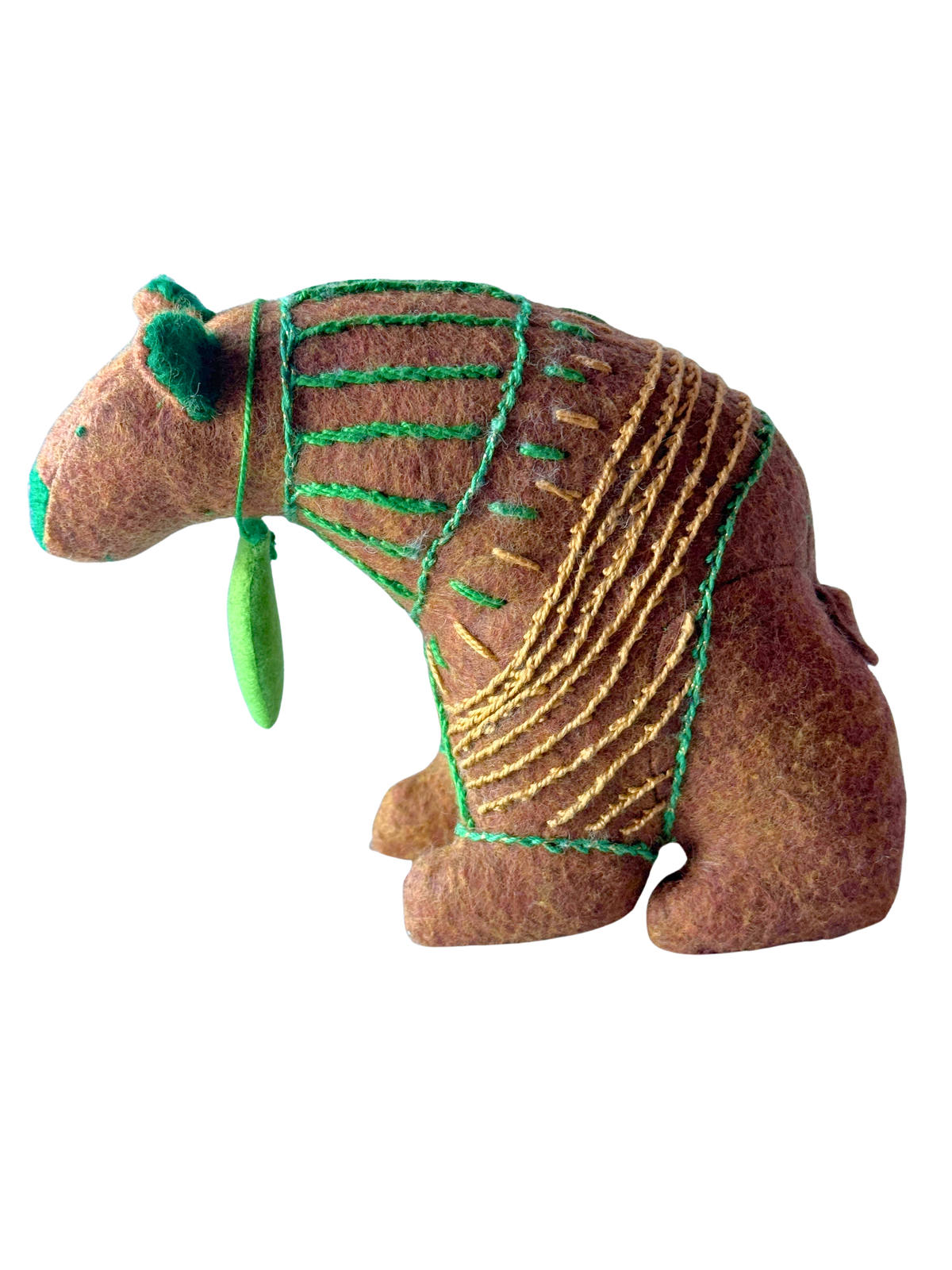Green Light Gary - Winter Sweater Bear - Seasonal Sidekick — One-of-a-Kind Soft Art Sculpture