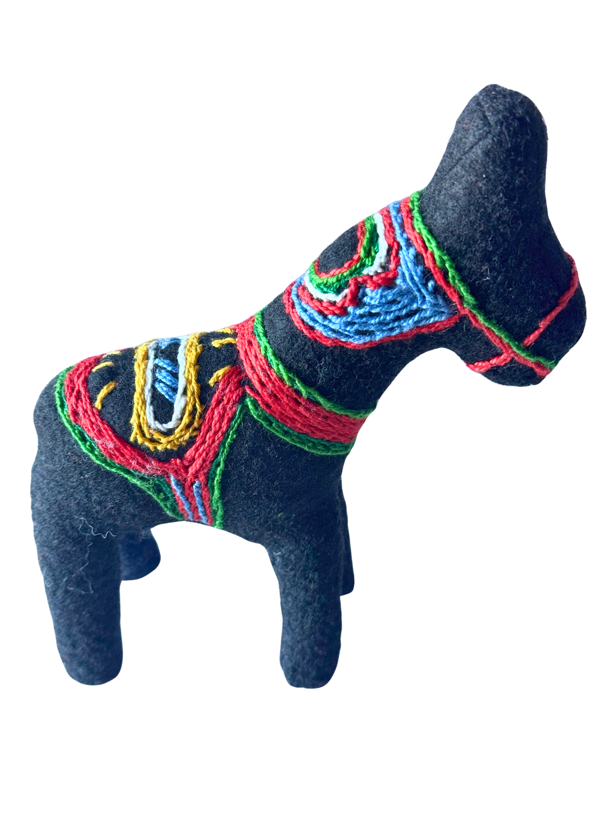 Dala Style Soft Plush Horse in Black - One of a Kind Sidekick