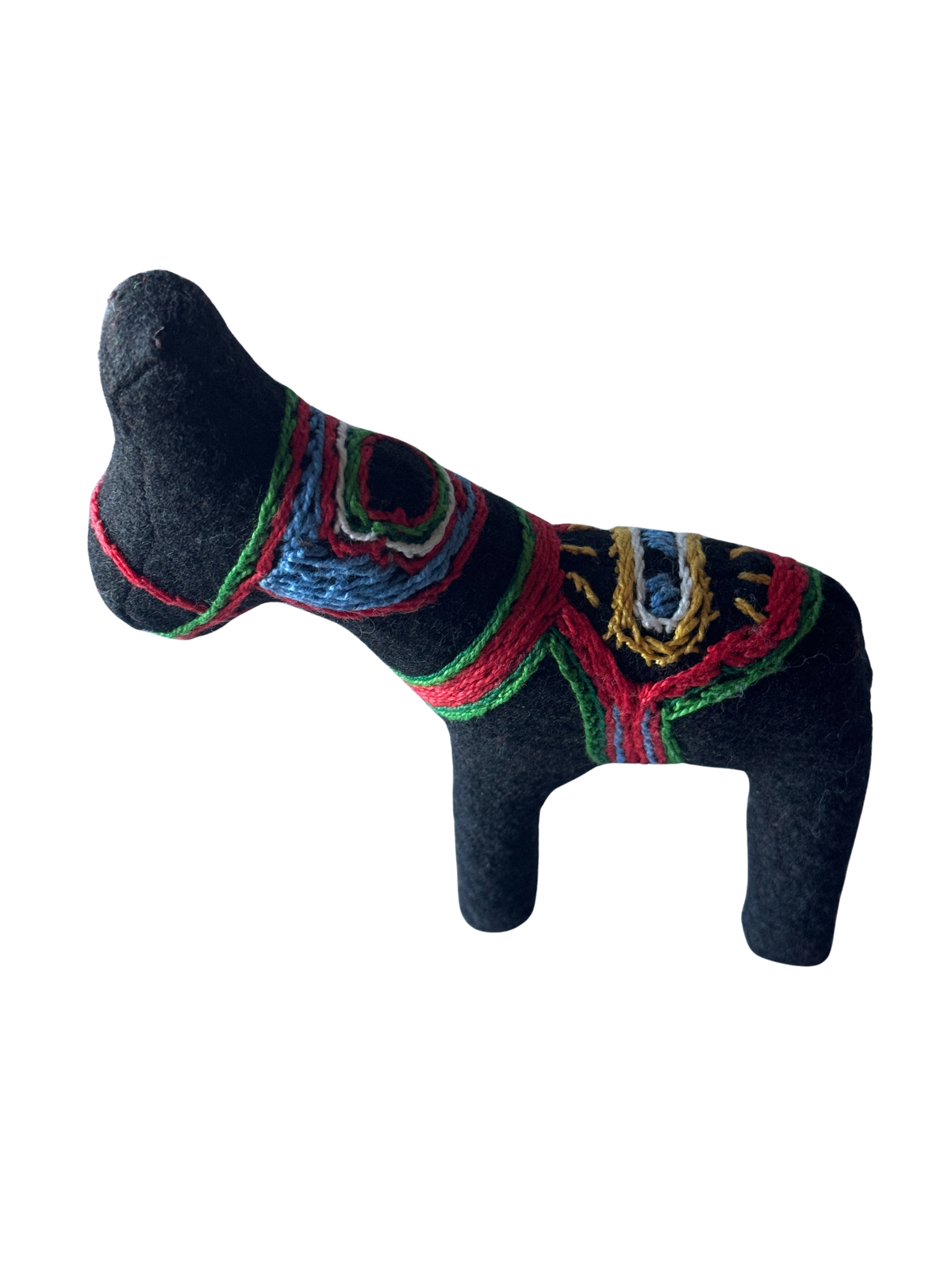 Dala Style Soft Plush Horse in Black - One of a Kind Sidekick