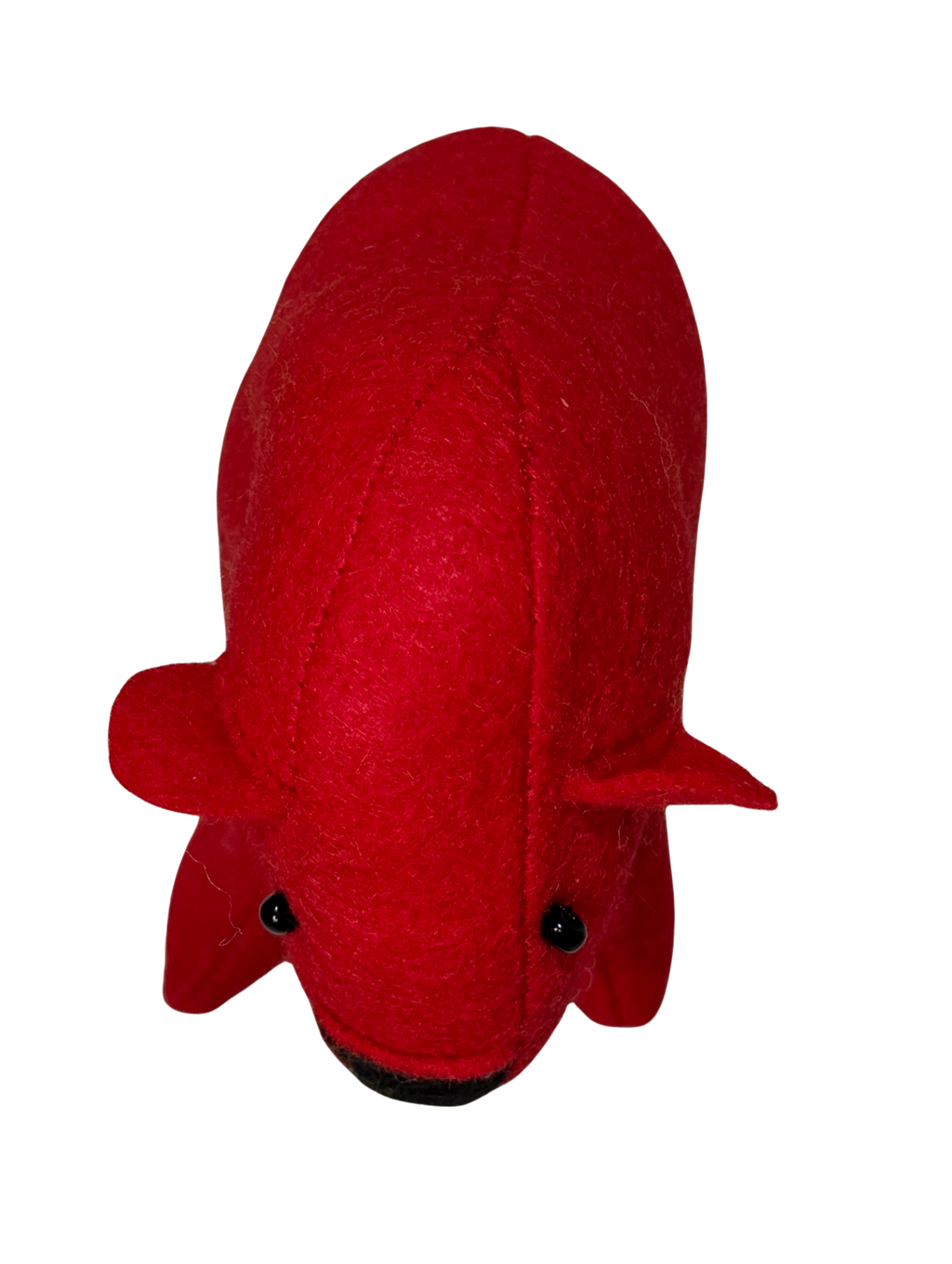 Red Elf Sitting Bear Folk Art Guardian – Soft Sculpture Bearfolk - Woodland Collection