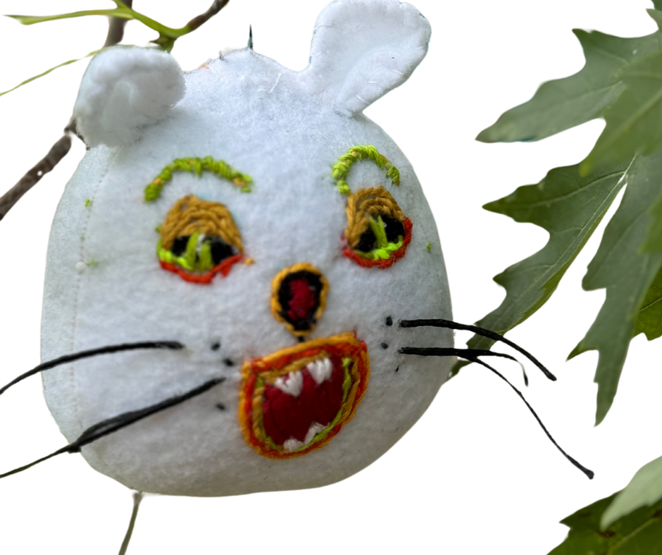 One of a Kind Halloween Small Character Mean Ghost Cat Ornament Soft Art Collectible