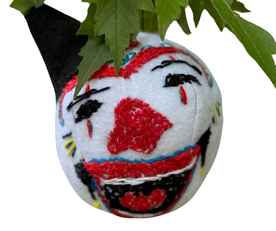One of a Kind Halloween Small Character Creepy Clown Ornament Soft Art Collectible