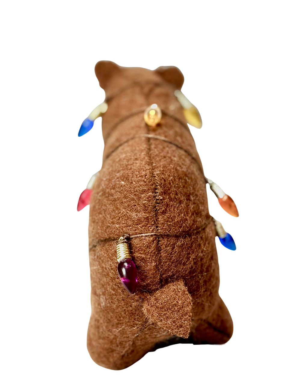 Folk Art Soft Sculpture Free Standing Bear  - Holiday Lights - One of a Kind  - Woodland Collection (Copy)