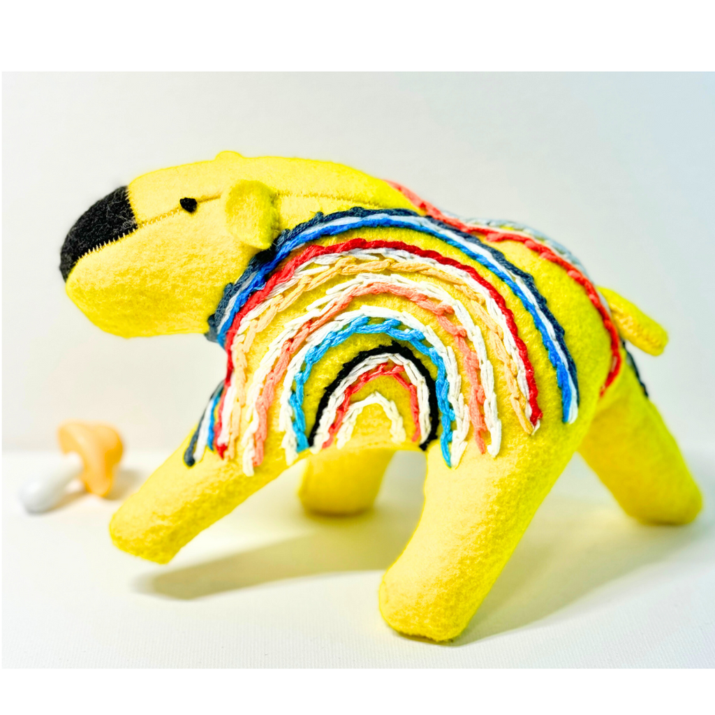 One of A Kind Bear Textile Art Plush Home Decor