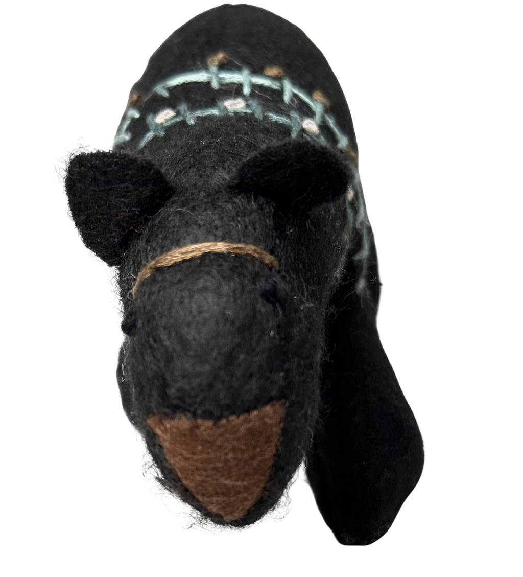 Folk Art Soft Sculpture Free Standing Bear Duo  - Black and Brown - One of a Kind  - Woodland Collection