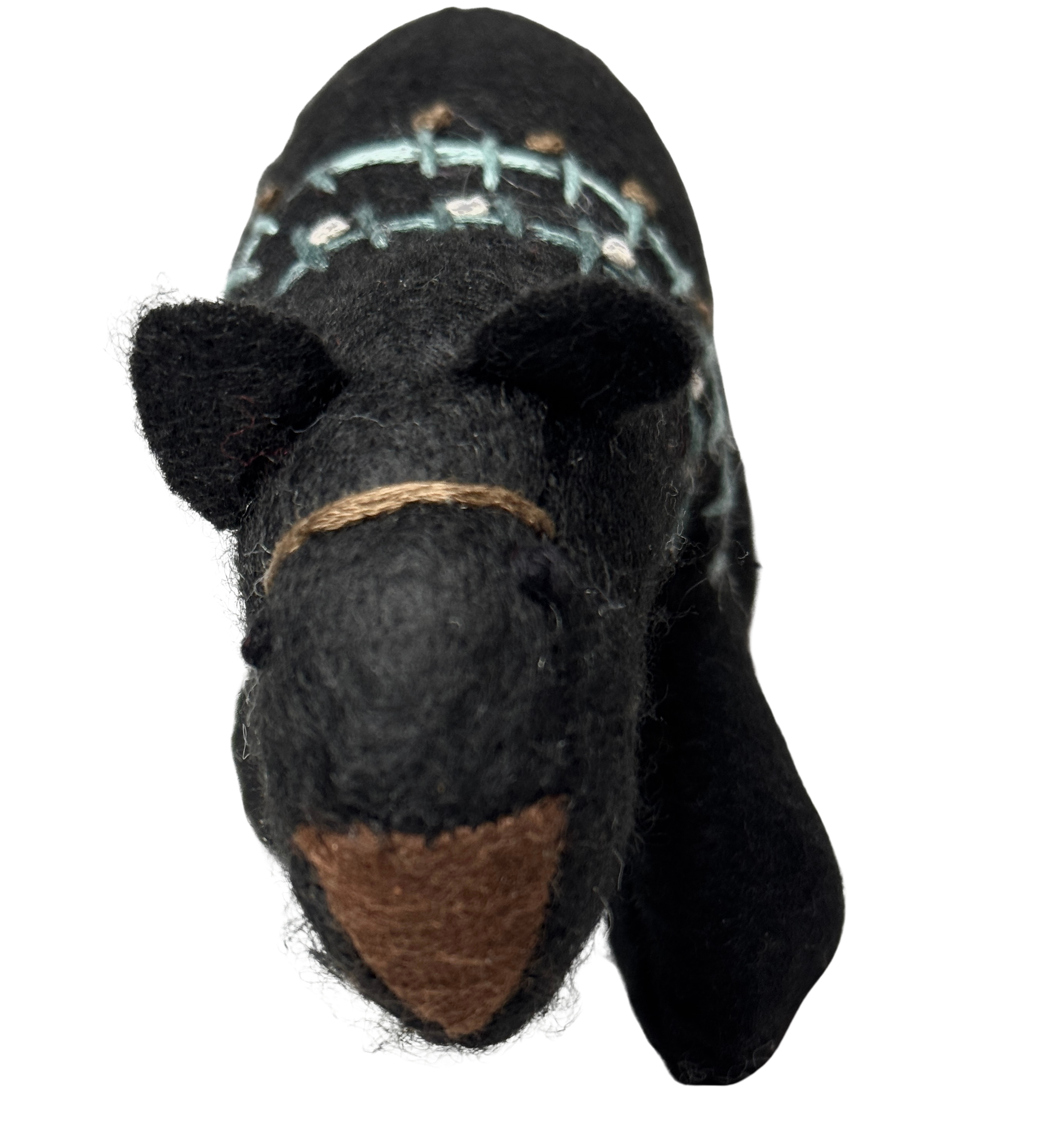 Folk Art Soft Sculpture Free Standing Bear Duo  - Black and Brown - One of a Kind  - Woodland Collection