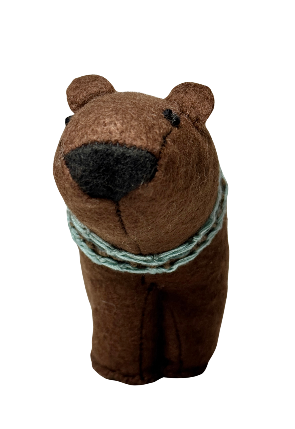 Folk Art Soft Sculpture Free Standing Bear Duo  - Black and Brown - One of a Kind  - Woodland Collection