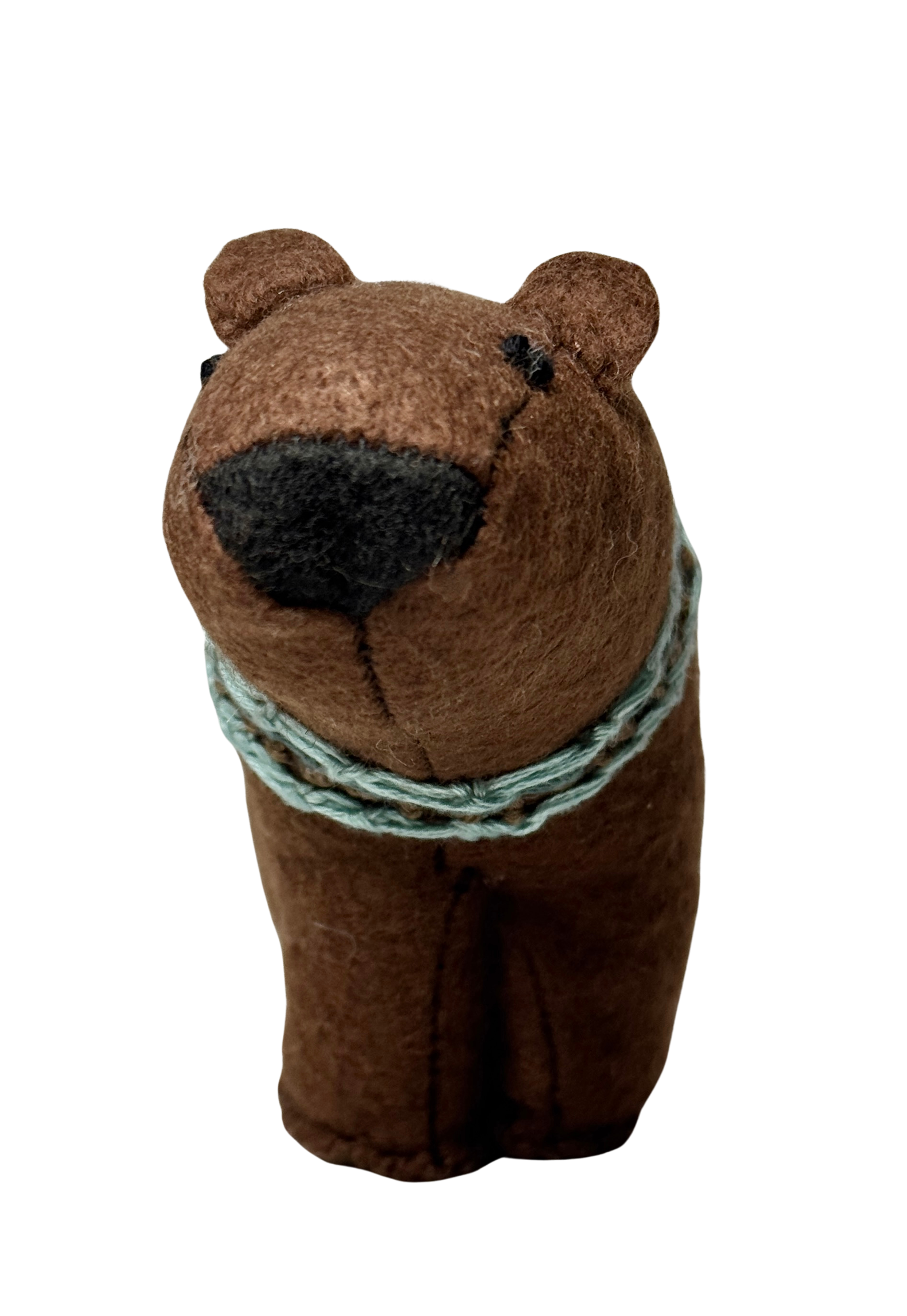 Folk Art Soft Sculpture Free Standing Bear Duo  - Black and Brown - One of a Kind  - Woodland Collection