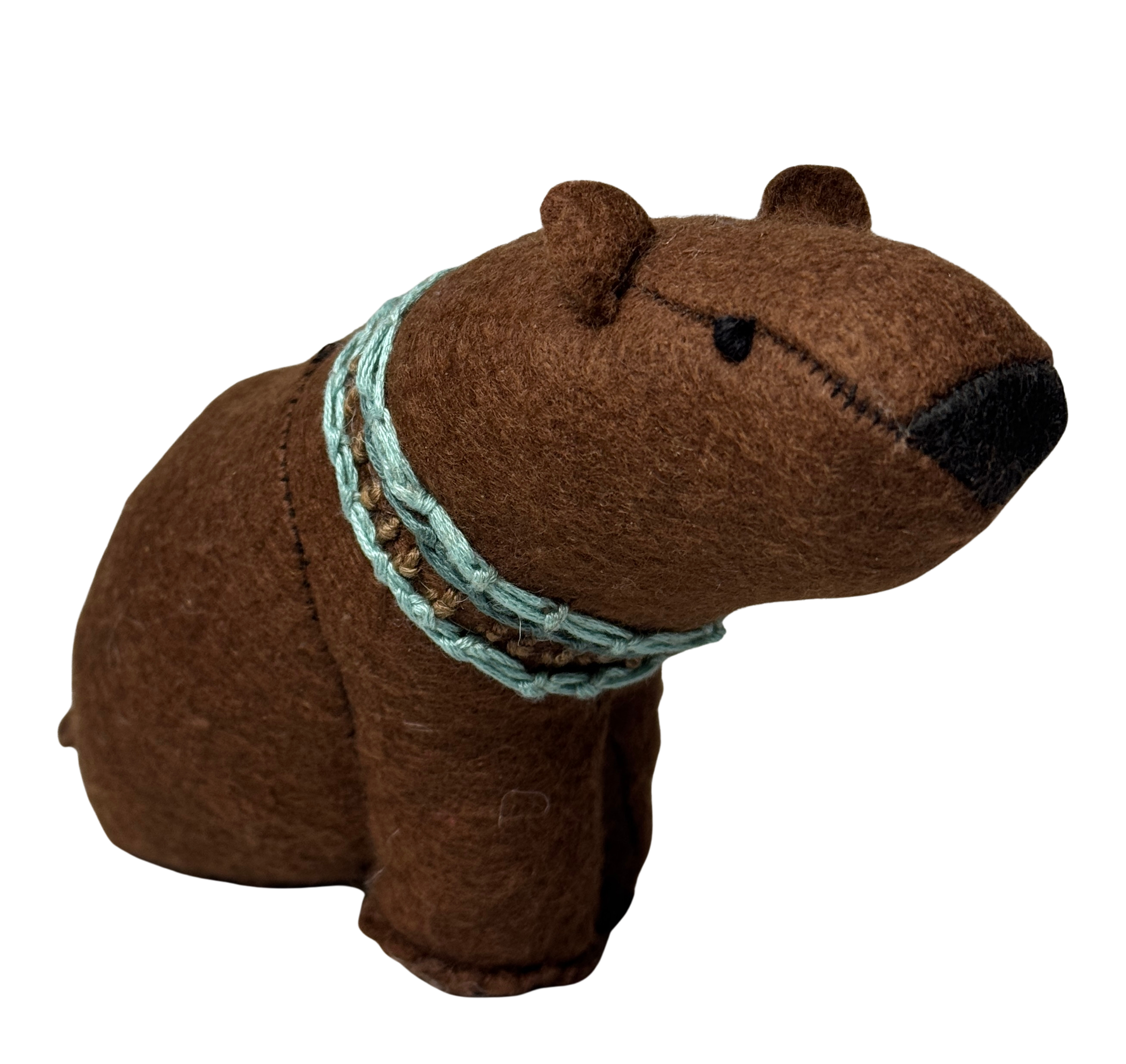 Folk Art Soft Sculpture Free Standing Bear Duo  - Black and Brown - One of a Kind  - Woodland Collection