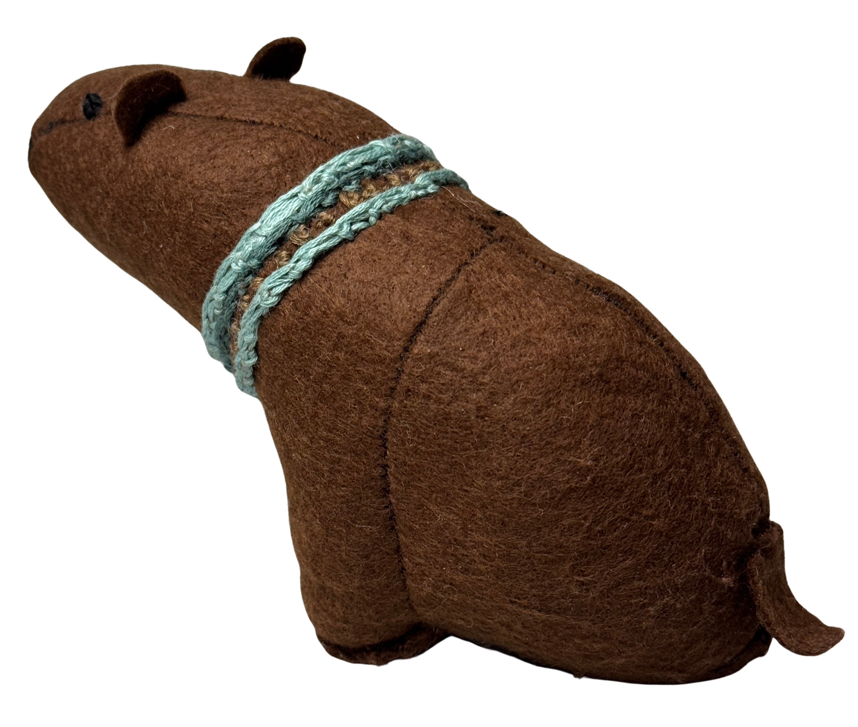 Folk Art Soft Sculpture Free Standing Bear Duo  - Black and Brown - One of a Kind  - Woodland Collection