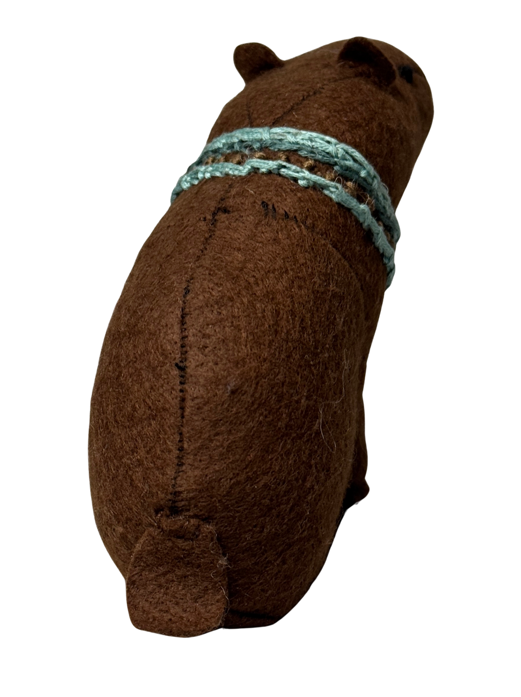 Folk Art Soft Sculpture Free Standing Bear Duo  - Black and Brown - One of a Kind  - Woodland Collection