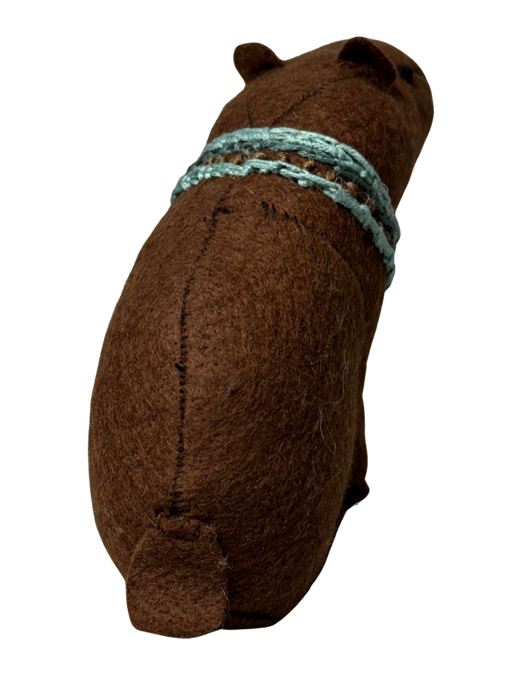 Folk Art Soft Sculpture Free Standing Bear Duo  - Black and Brown - One of a Kind  - Woodland Collection