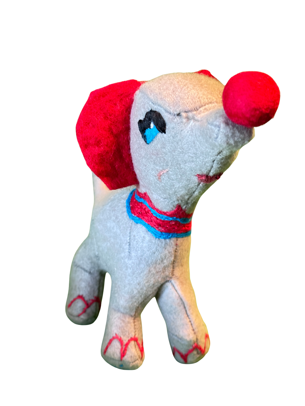 One of a Kind Plush Retro Elephant - Peanut - Soft Art Collectible Art Doll - Safari Series