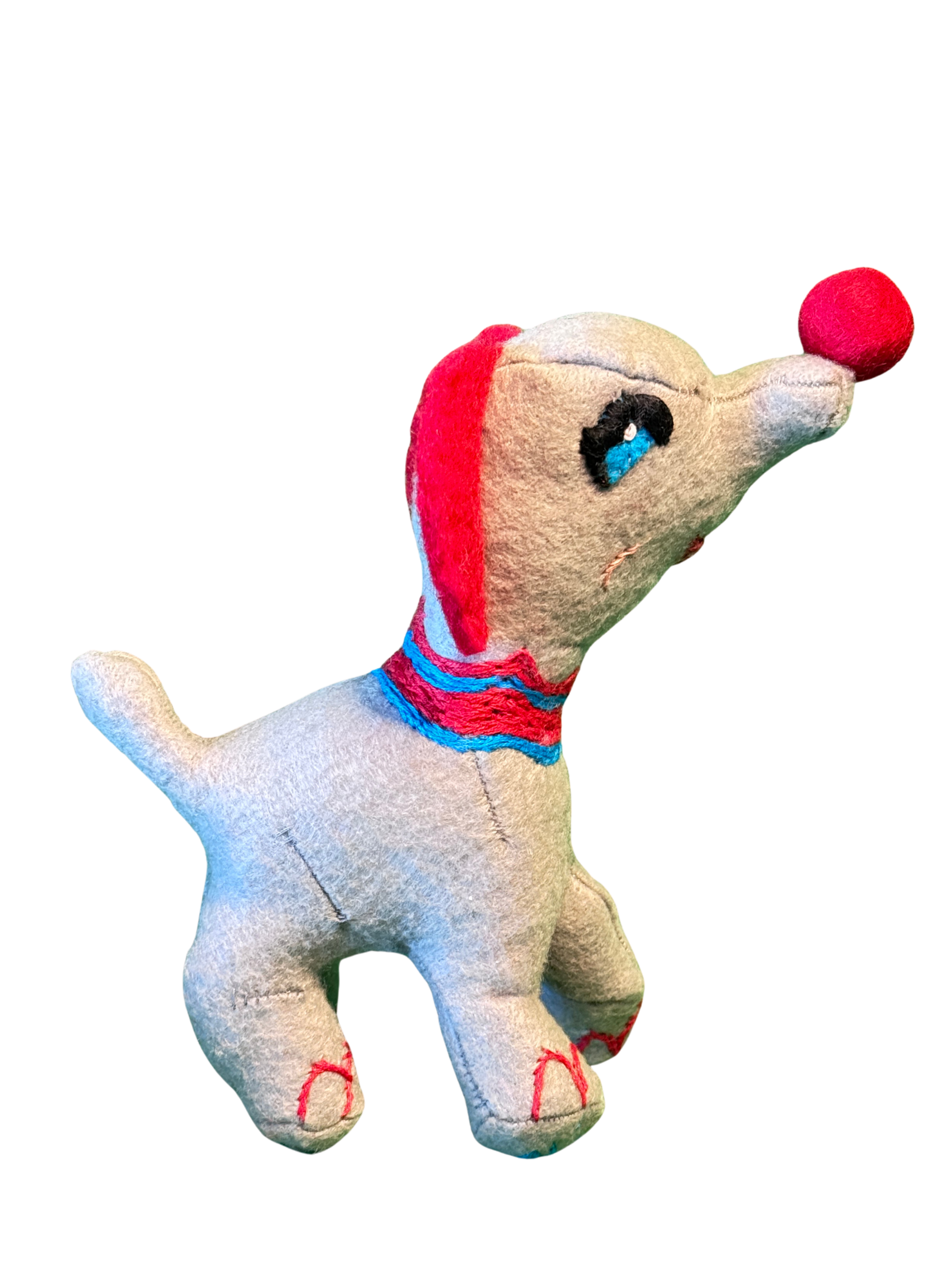 One of a Kind Plush Retro Elephant - Peanut - Soft Art Collectible Art Doll - Safari Series