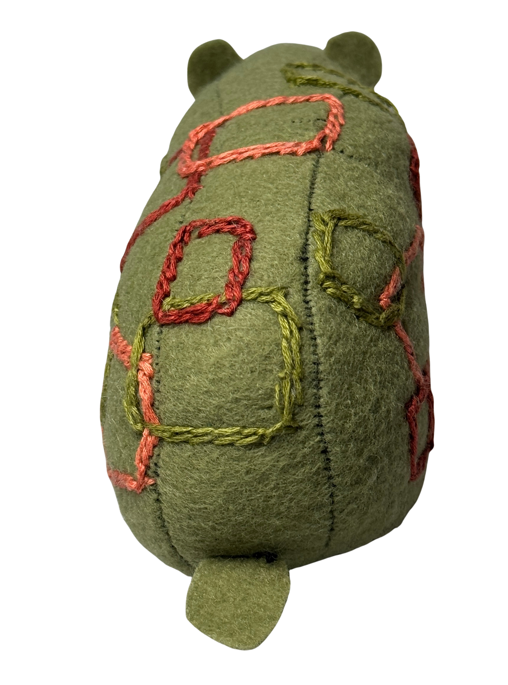 Folk Art Soft Sculpture Free Standing Bear Duo  - Mod Green - One of a Kind  - Woodland Collection