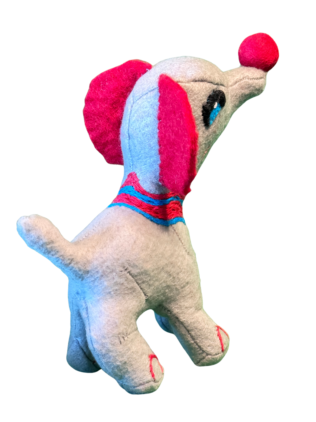 One of a Kind Plush Retro Elephant - Peanut - Soft Art Collectible Art Doll - Safari Series