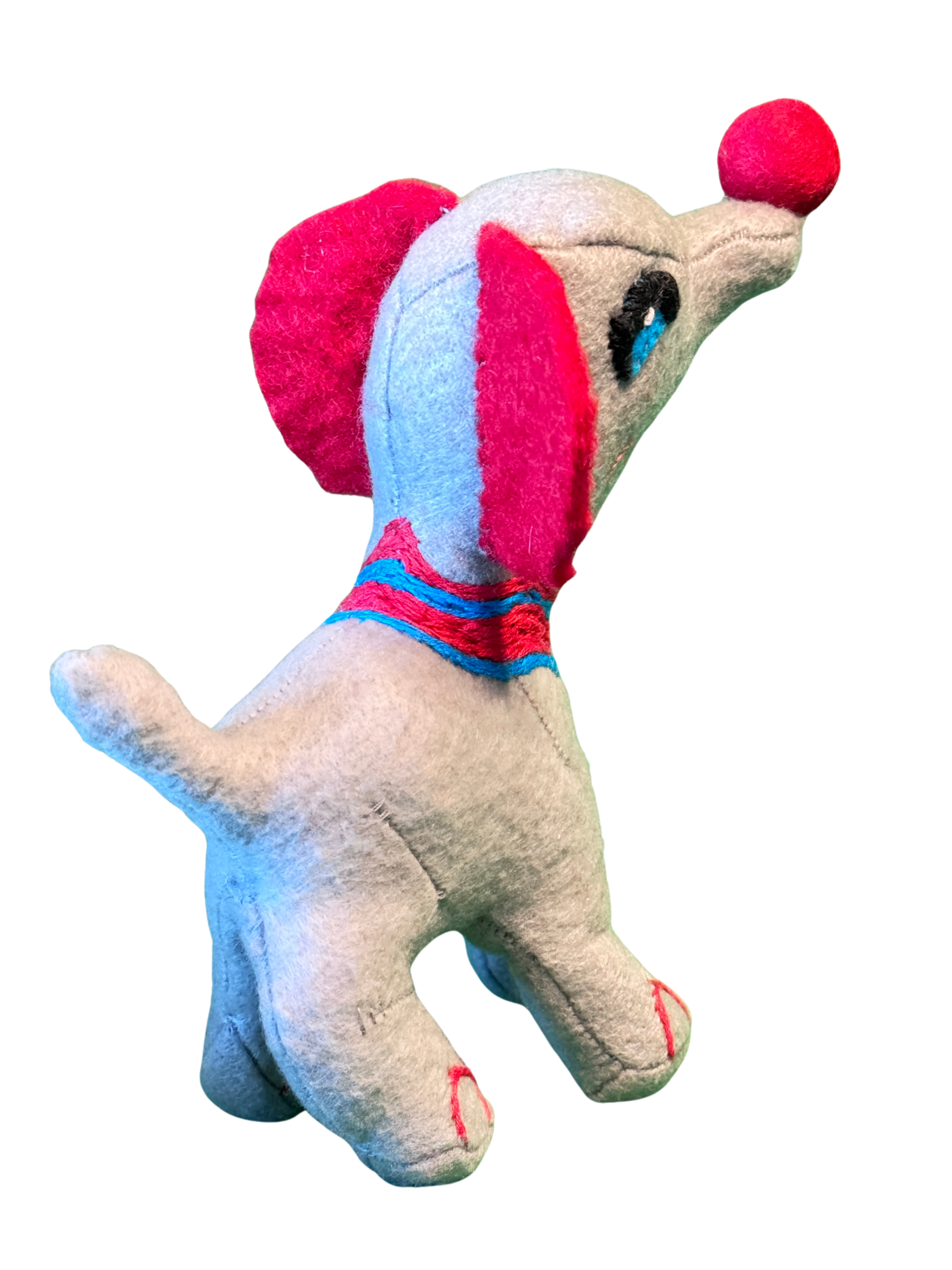 One of a Kind Plush Retro Elephant - Peanut - Soft Art Collectible Art Doll - Safari Series