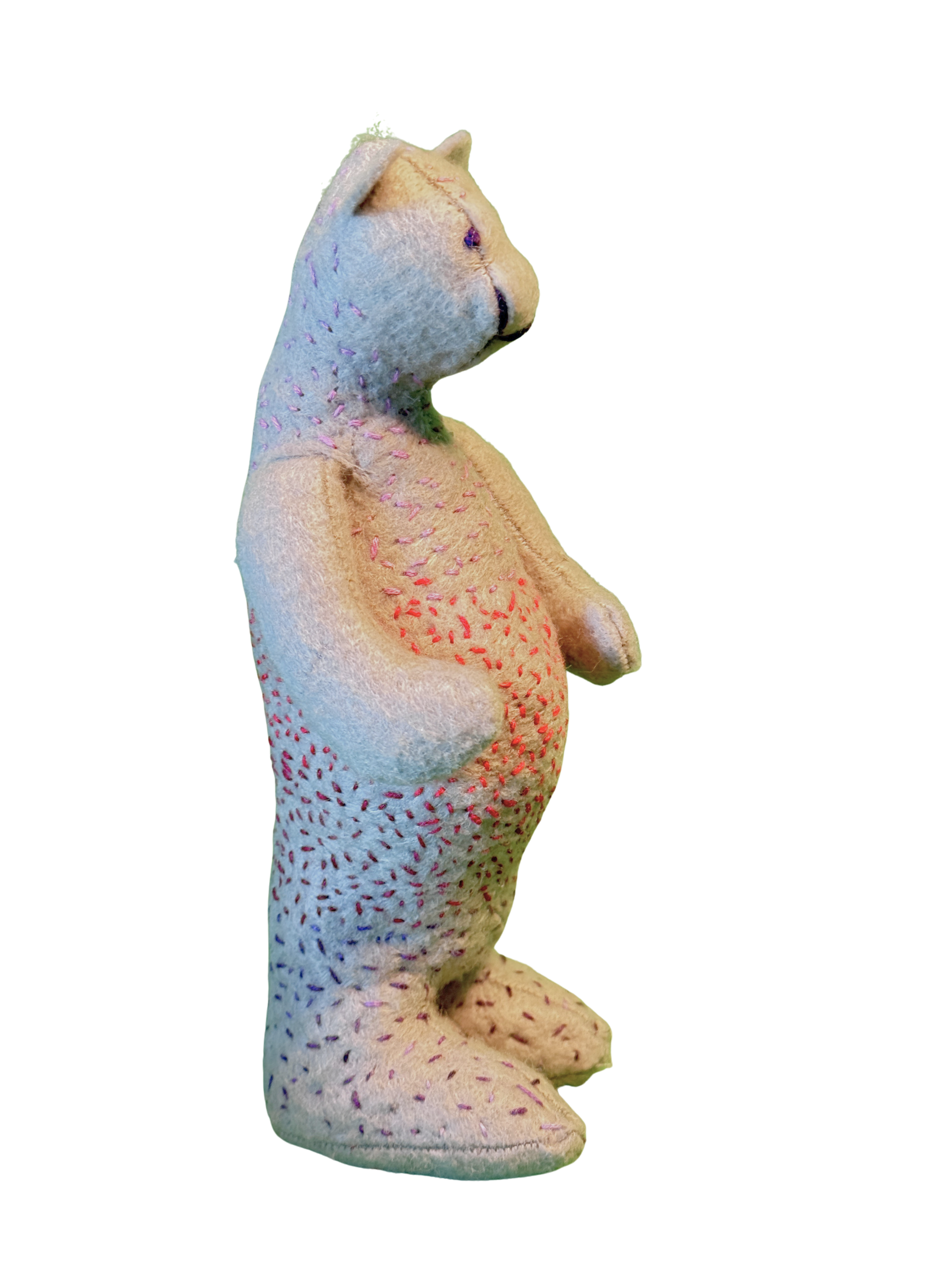 One of a Kind Gradient Bear - Stitches - Soft Art Collectible Plush - Mama Bear