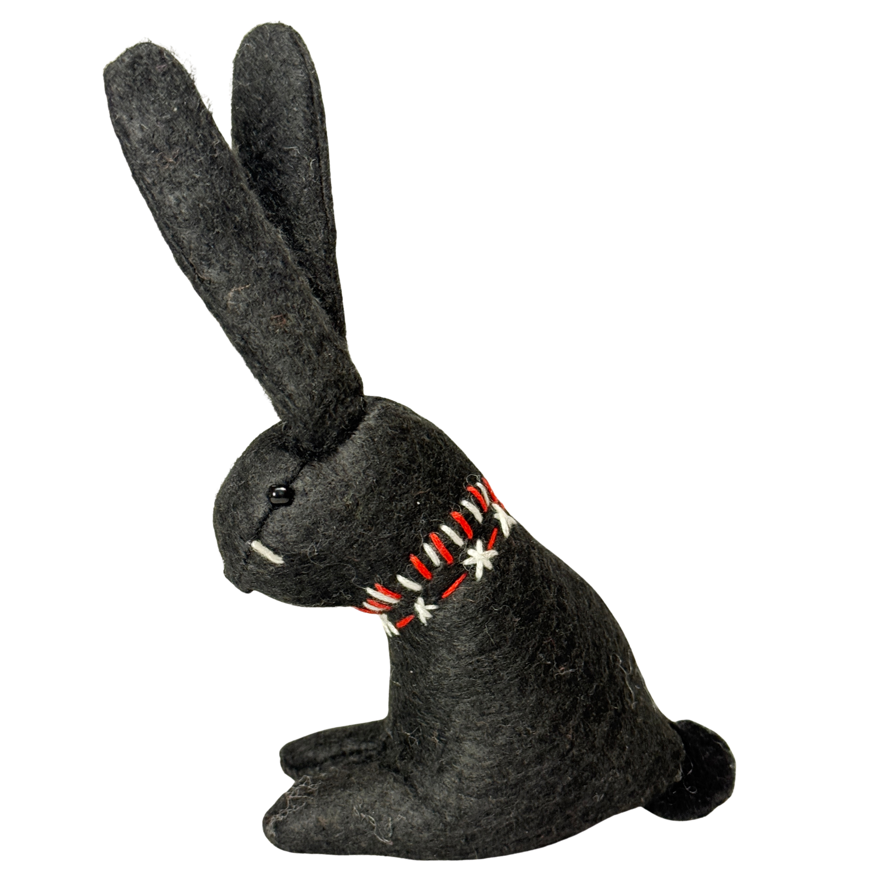 Rare Melanistic Midnight Snowshoe Holiday Hare - One of a Kind - Soft Plush Collectible