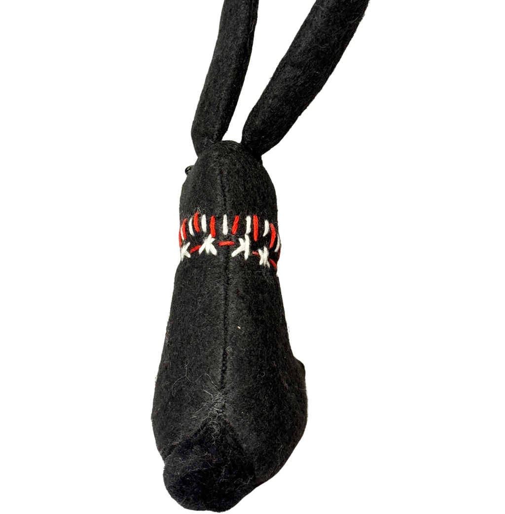 Rare Melanistic Midnight Snowshoe Holiday Hare - One of a Kind - Soft Plush Collectible