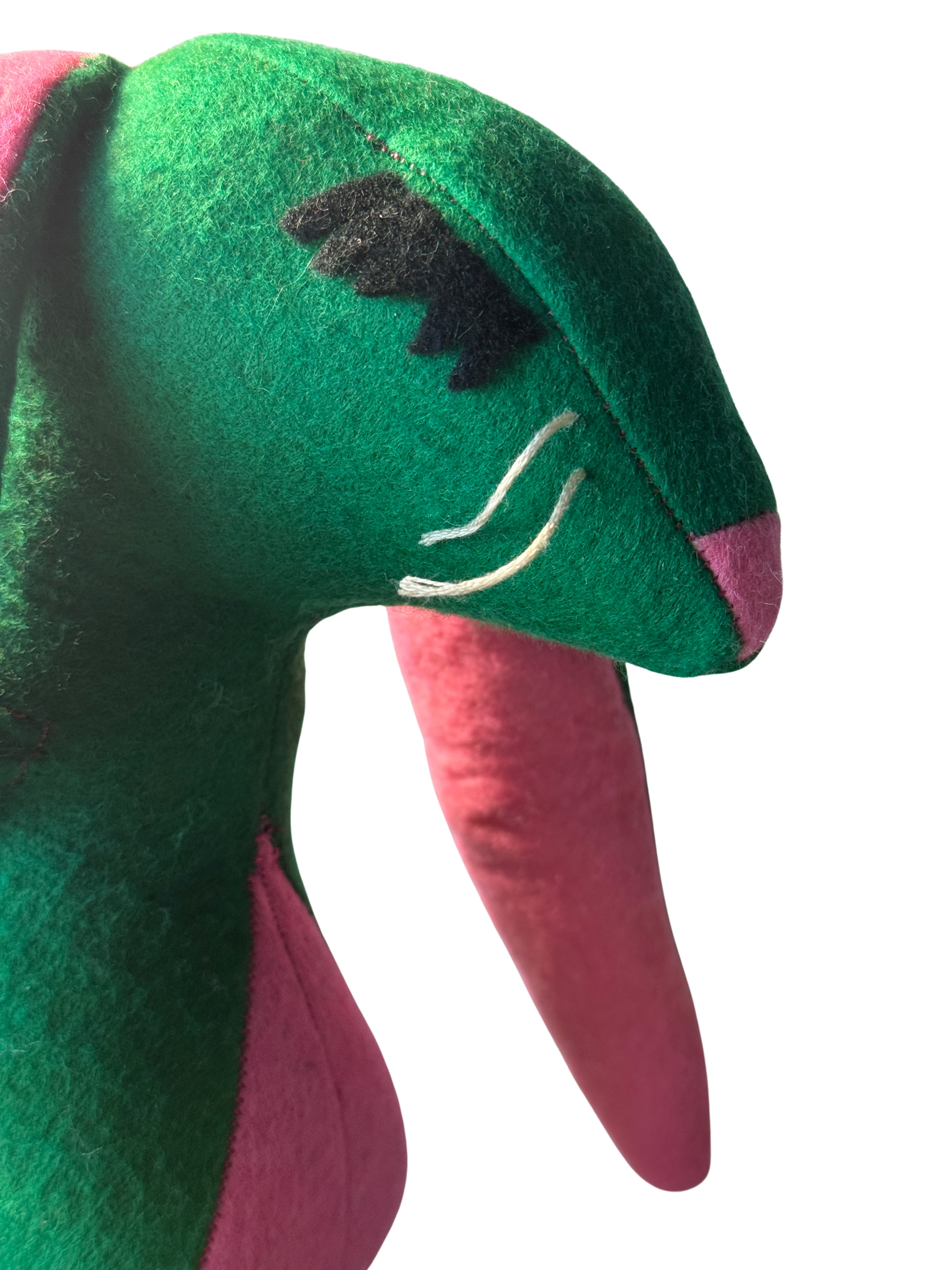 Green and Pink Gentleman Bunny Rabbit - One of a Kind Soft Art Collectible