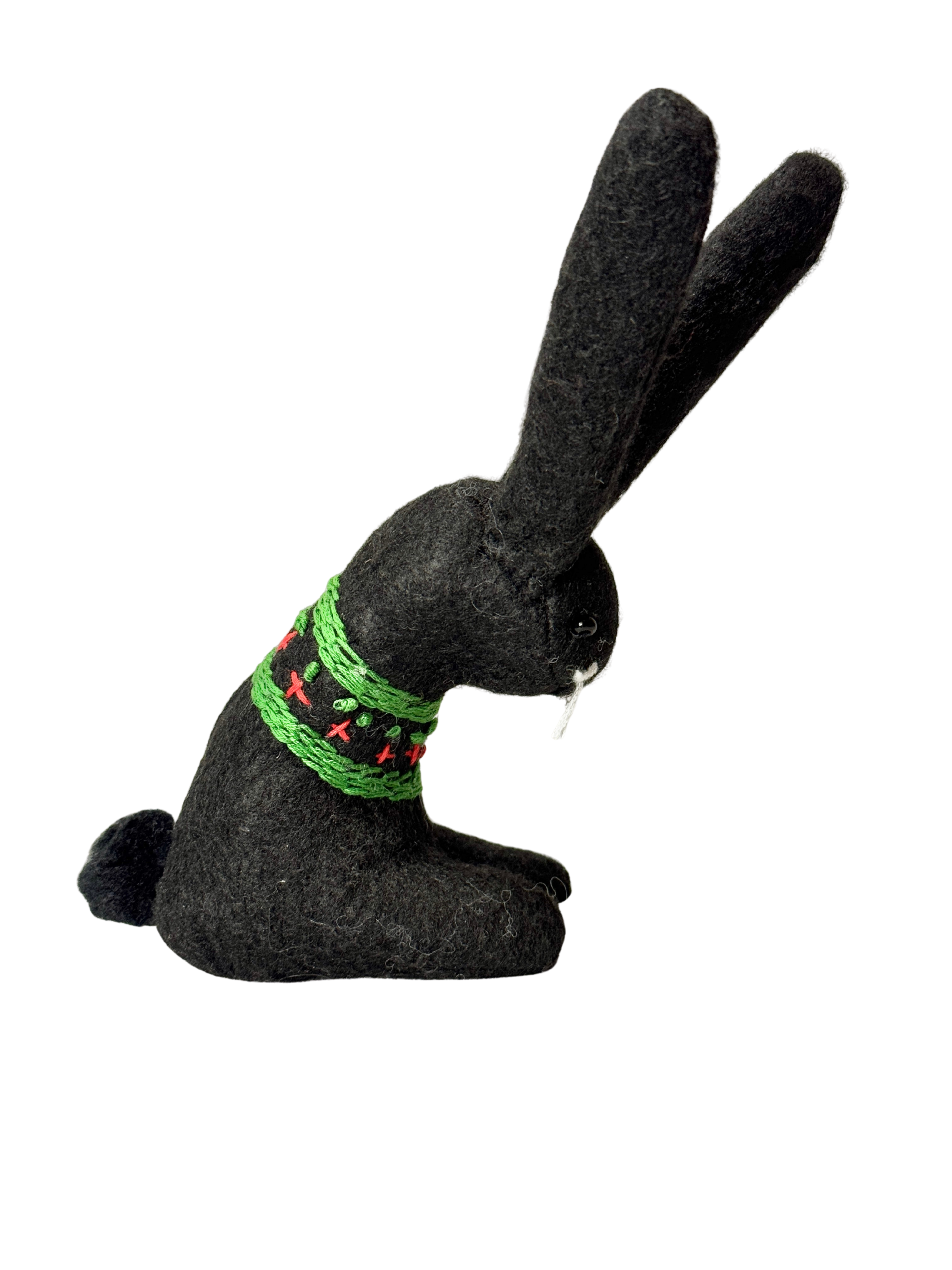Rare Melanistic Midnight Snowshoe Holiday Hare - One of a Kind - Soft Plush Collectible