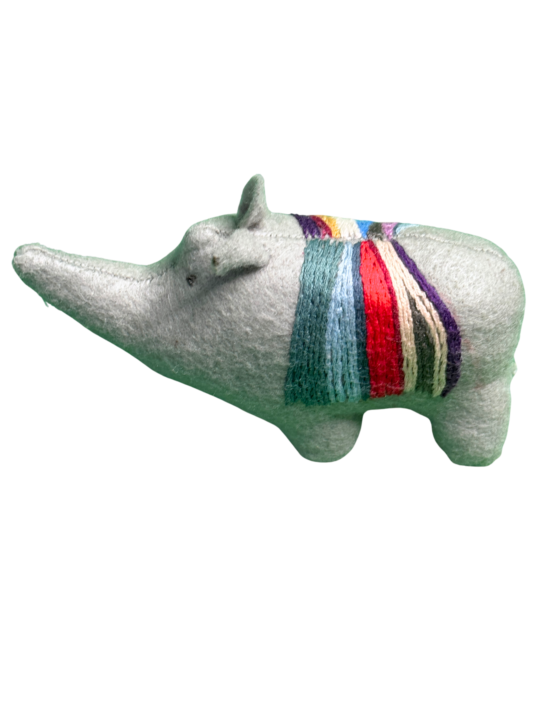 One of a Kind Plush Rhino Rhinocerous Pair - Archie & Edith - Soft Art Collectible Art Dolls - Savannah Collection