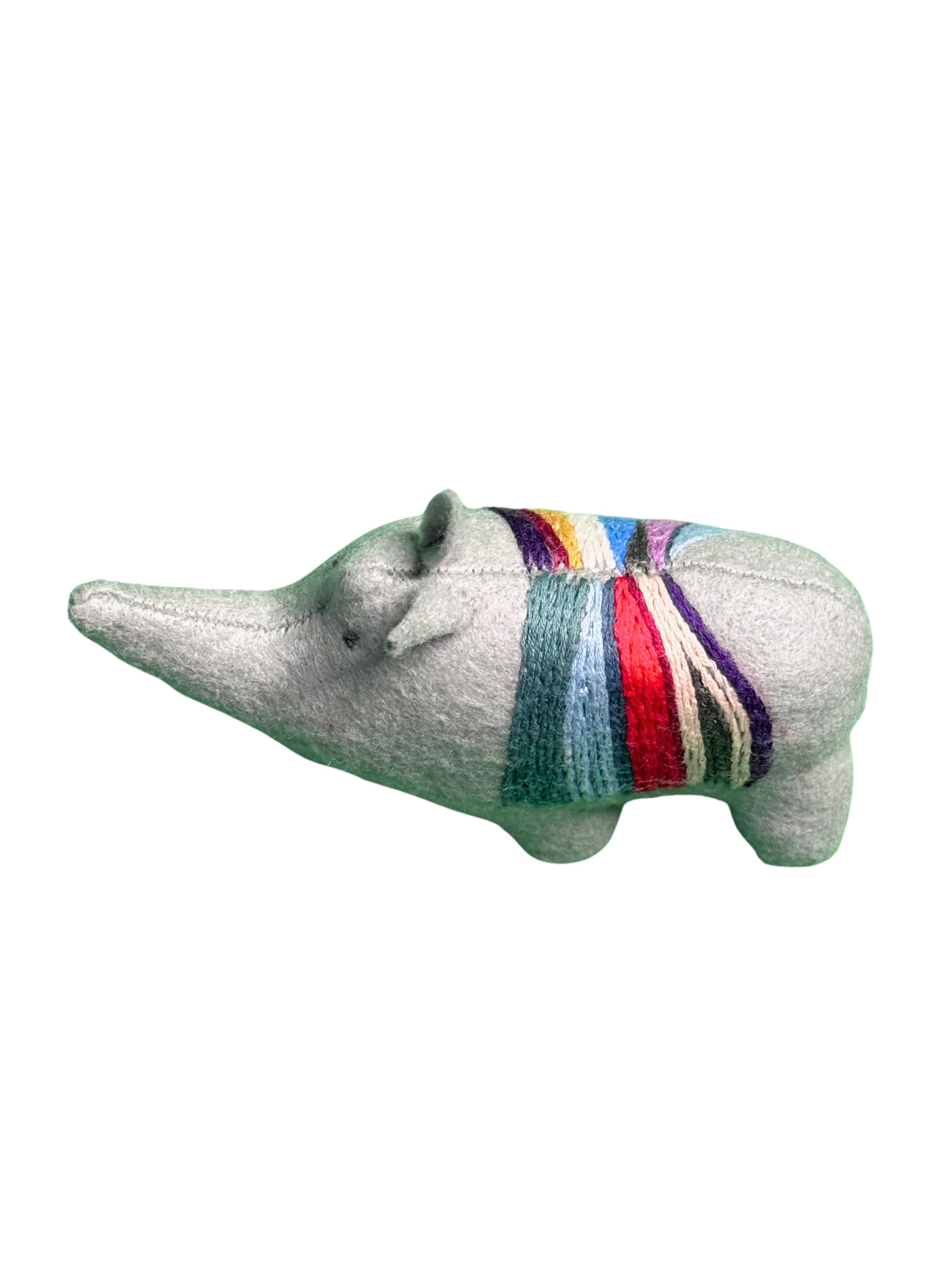 One of a Kind Plush Rhino Rhinocerous Pair - Archie & Edith - Soft Art Collectible Art Dolls - Savannah Collection