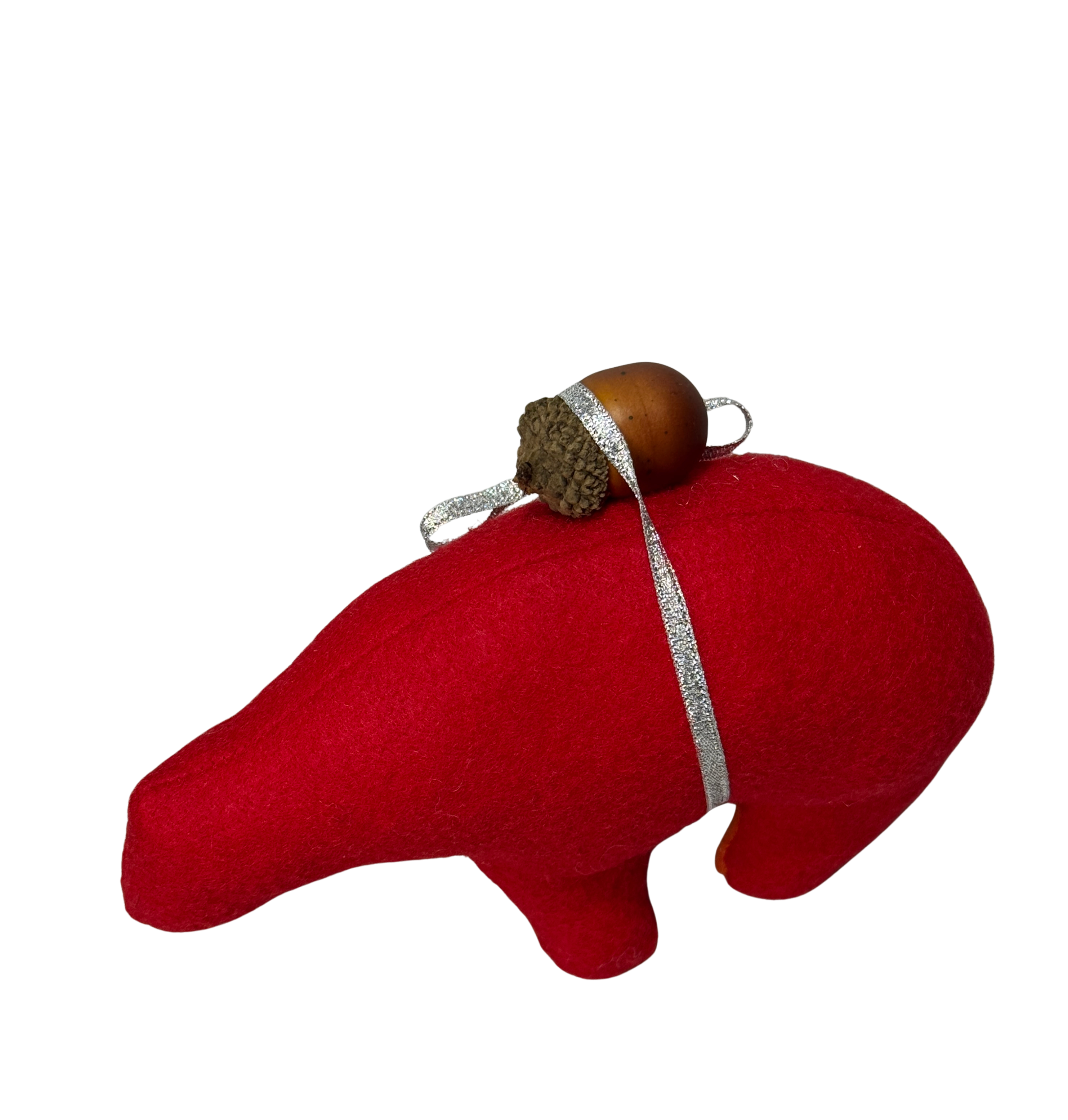 Red Acorn Loving Folk Art Guardian – Soft Sculpture Bearfolk - Woodland Collection