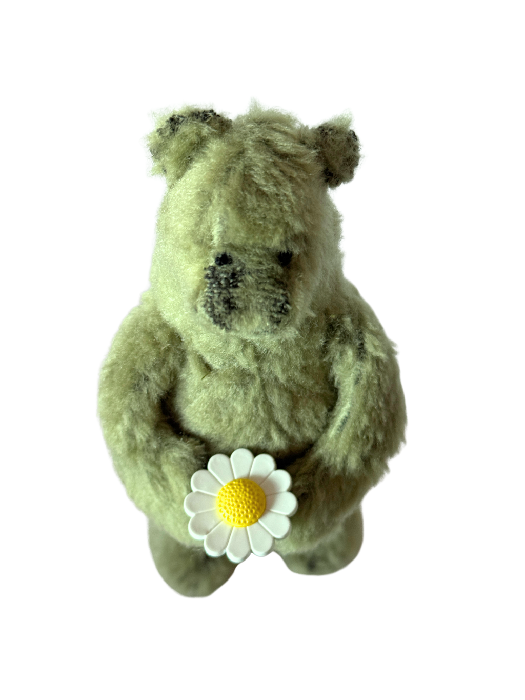 One of Kind Soft Art Standing Fuzzy Green Bear - Woodland Collection - Office Sidekick