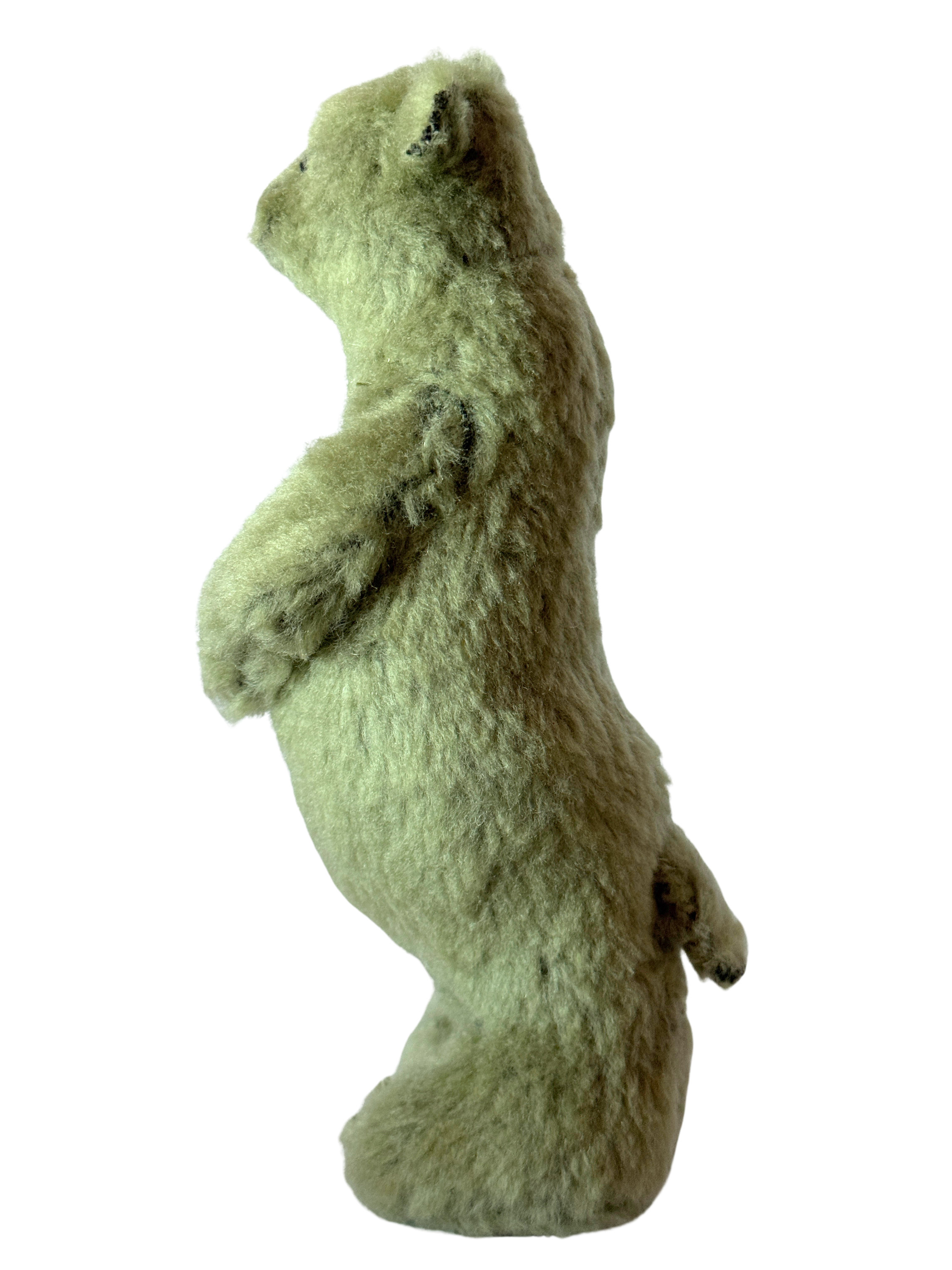 One of Kind Soft Art Standing Fuzzy Green Bear - Woodland Collection - Office Sidekick