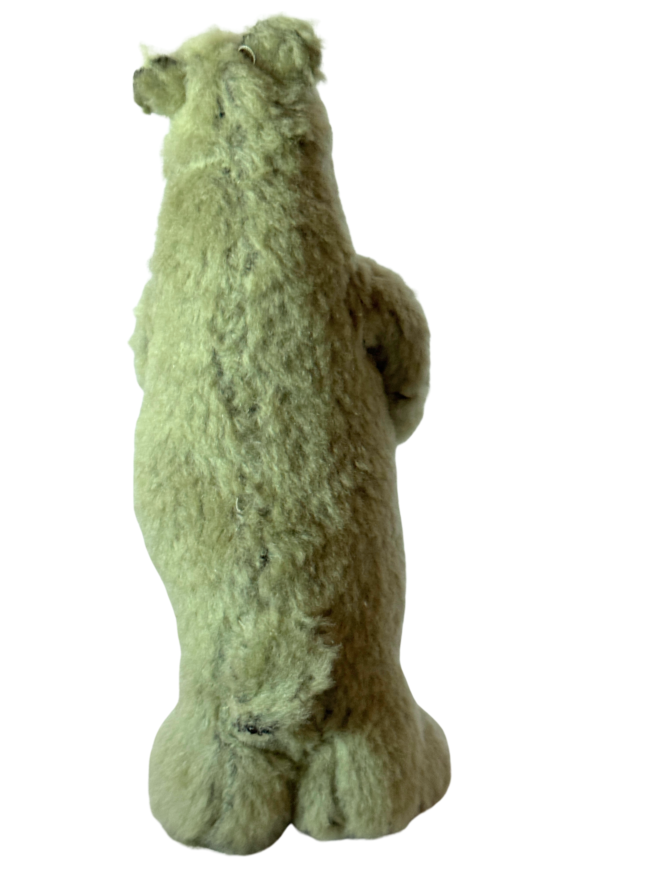 One of Kind Soft Art Standing Fuzzy Green Bear - Woodland Collection - Office Sidekick
