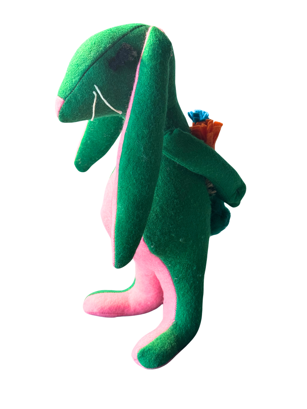 Green and Pink Gentleman Bunny Rabbit - One of a Kind Soft Art Collectible