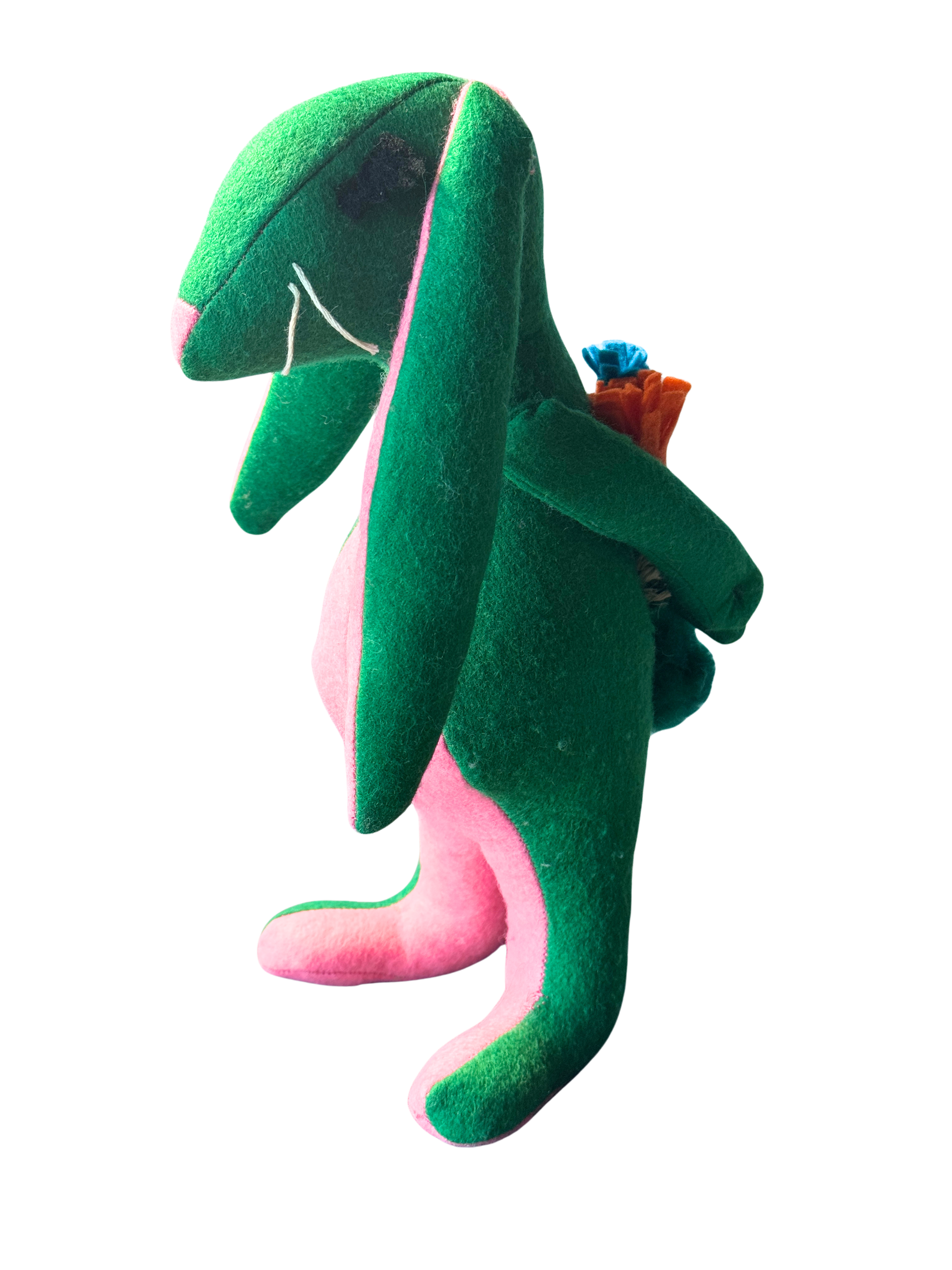 Green and Pink Gentleman Bunny Rabbit - One of a Kind Soft Art Collectible