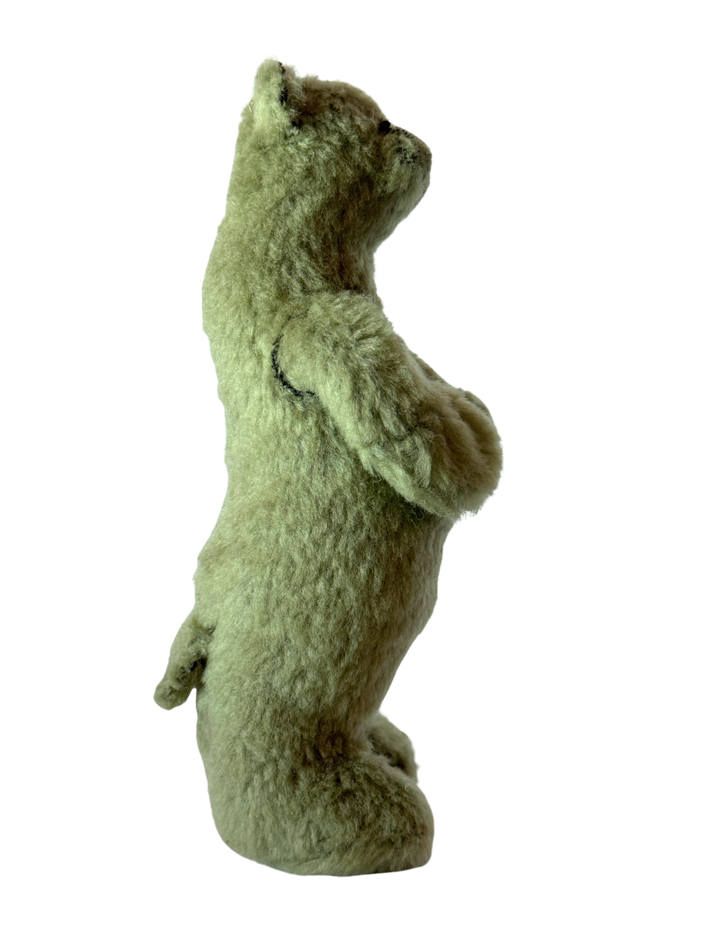 One of Kind Soft Art Standing Fuzzy Green Bear - Woodland Collection - Office Sidekick
