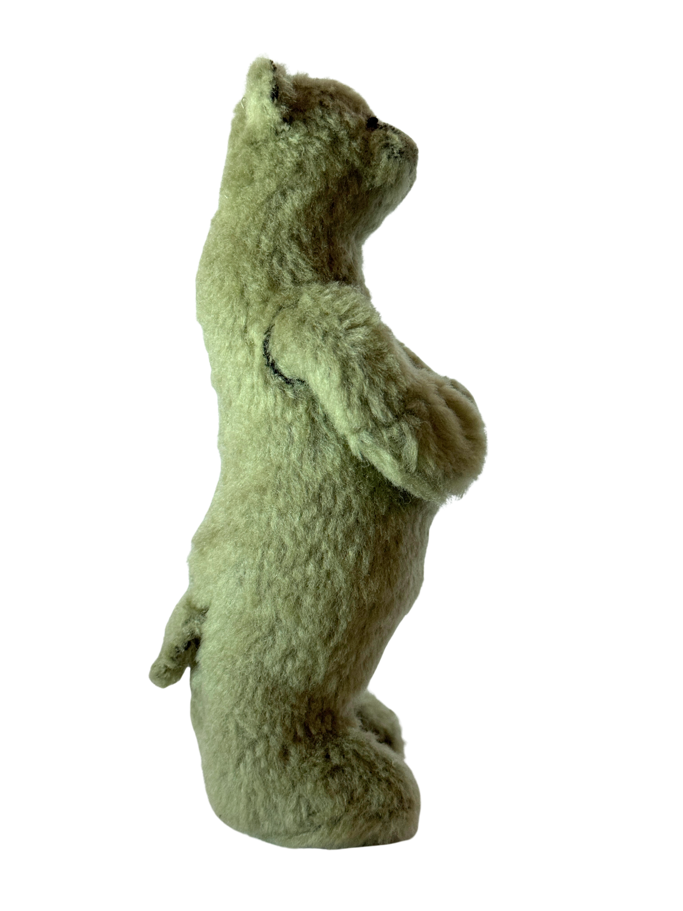 One of Kind Soft Art Standing Fuzzy Green Bear - Woodland Collection - Office Sidekick