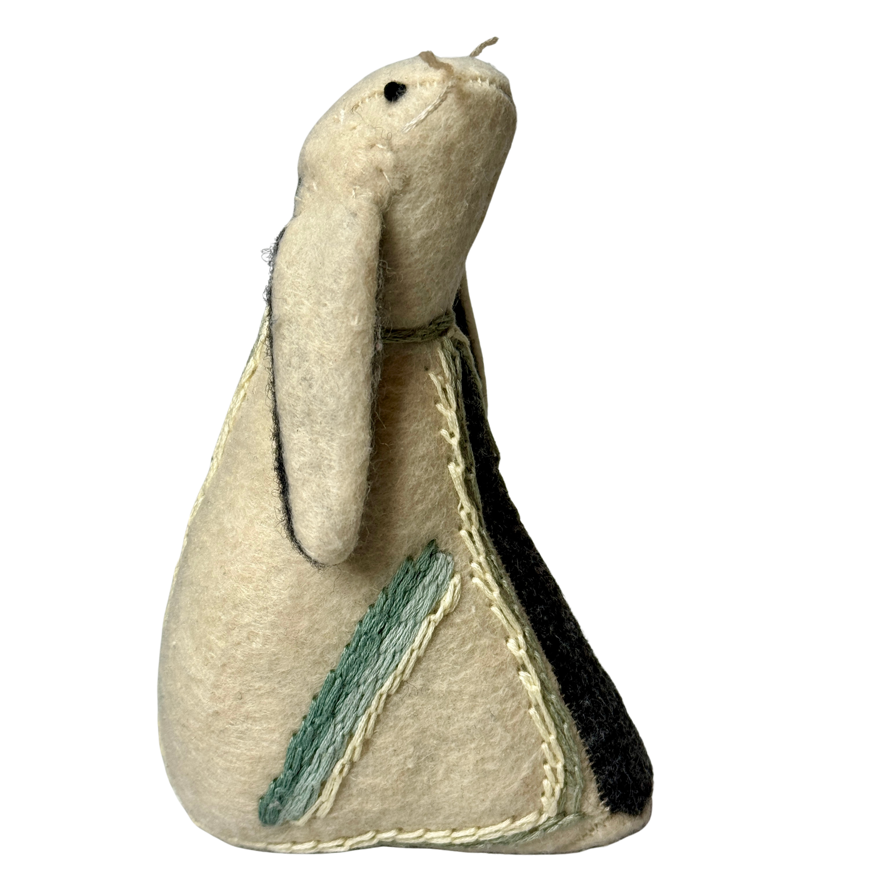 The Meadow Cloak Bunny - One of a Kind Artisan Felt Creation - Woodland Collection