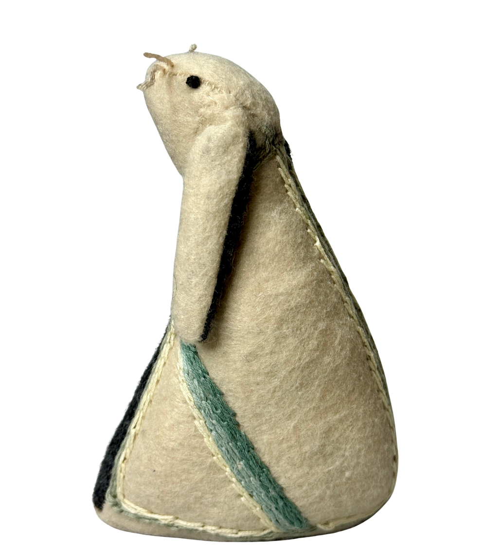 The Meadow Cloak Bunny - One of a Kind Artisan Felt Creation - Woodland Collection