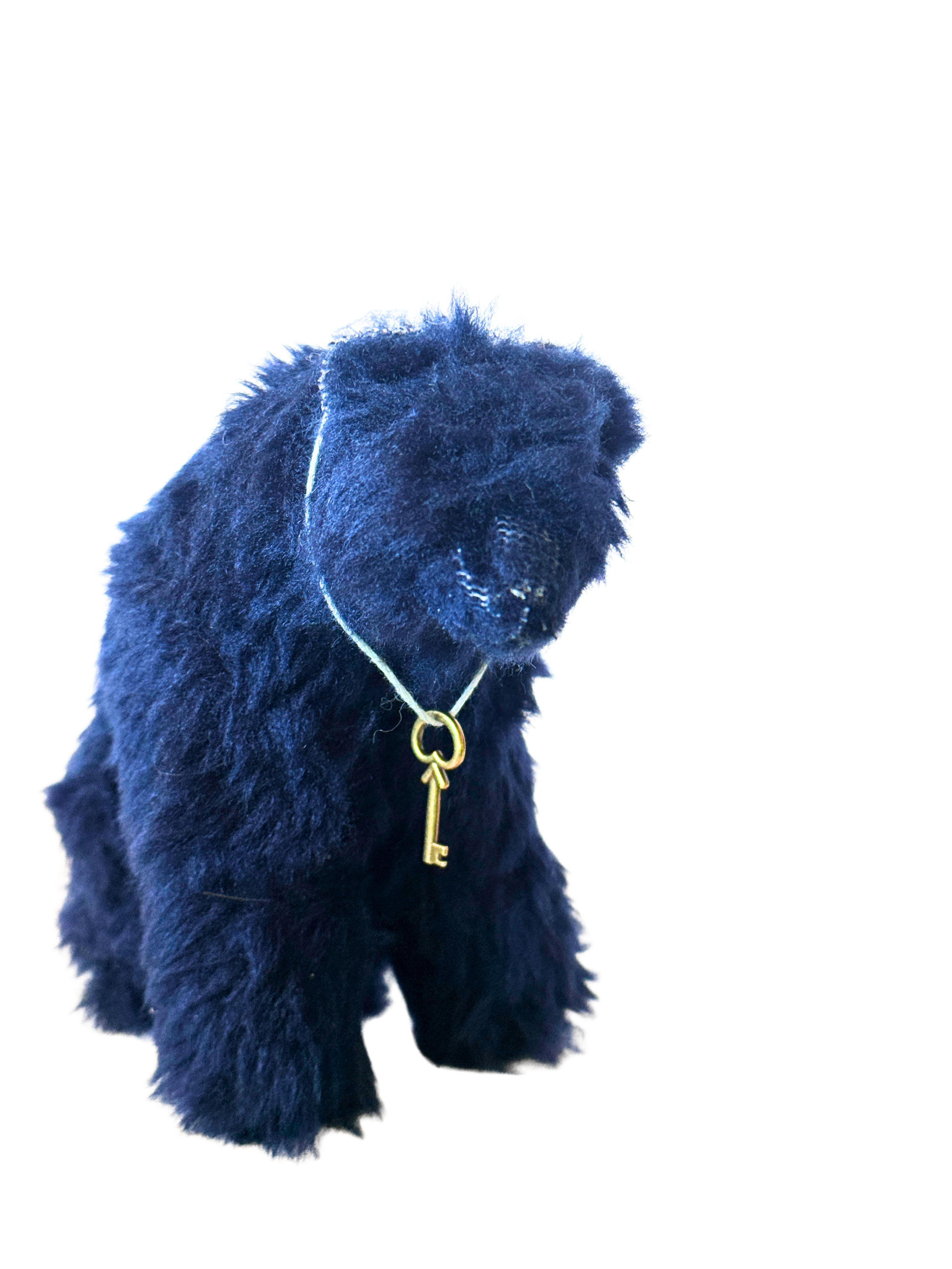 One of Kind Office Sidekick Plush - Henry the Fuzzy Dark Blue Bear