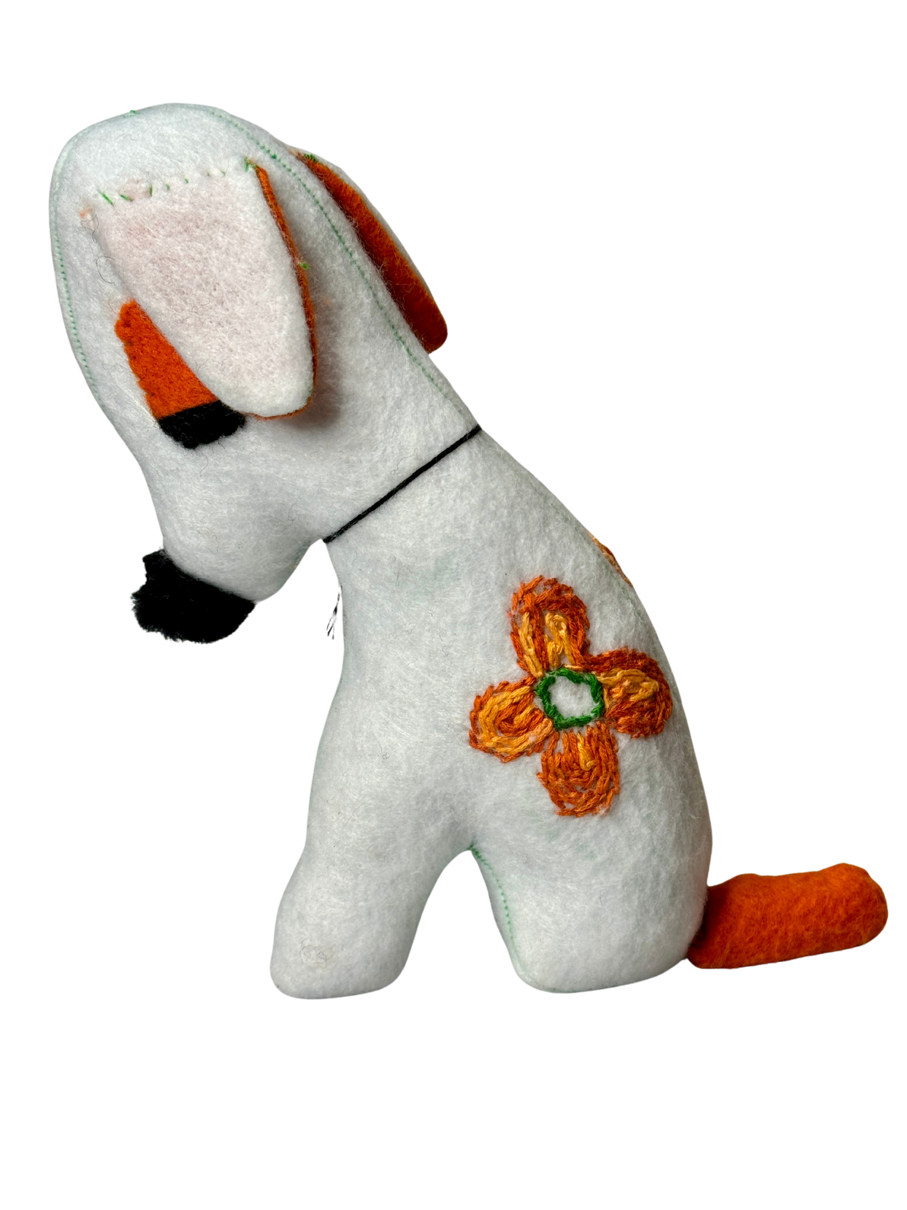 Sunny the Sweet Blossom Dog – Soft Felt Art Collectible - Companion Collection