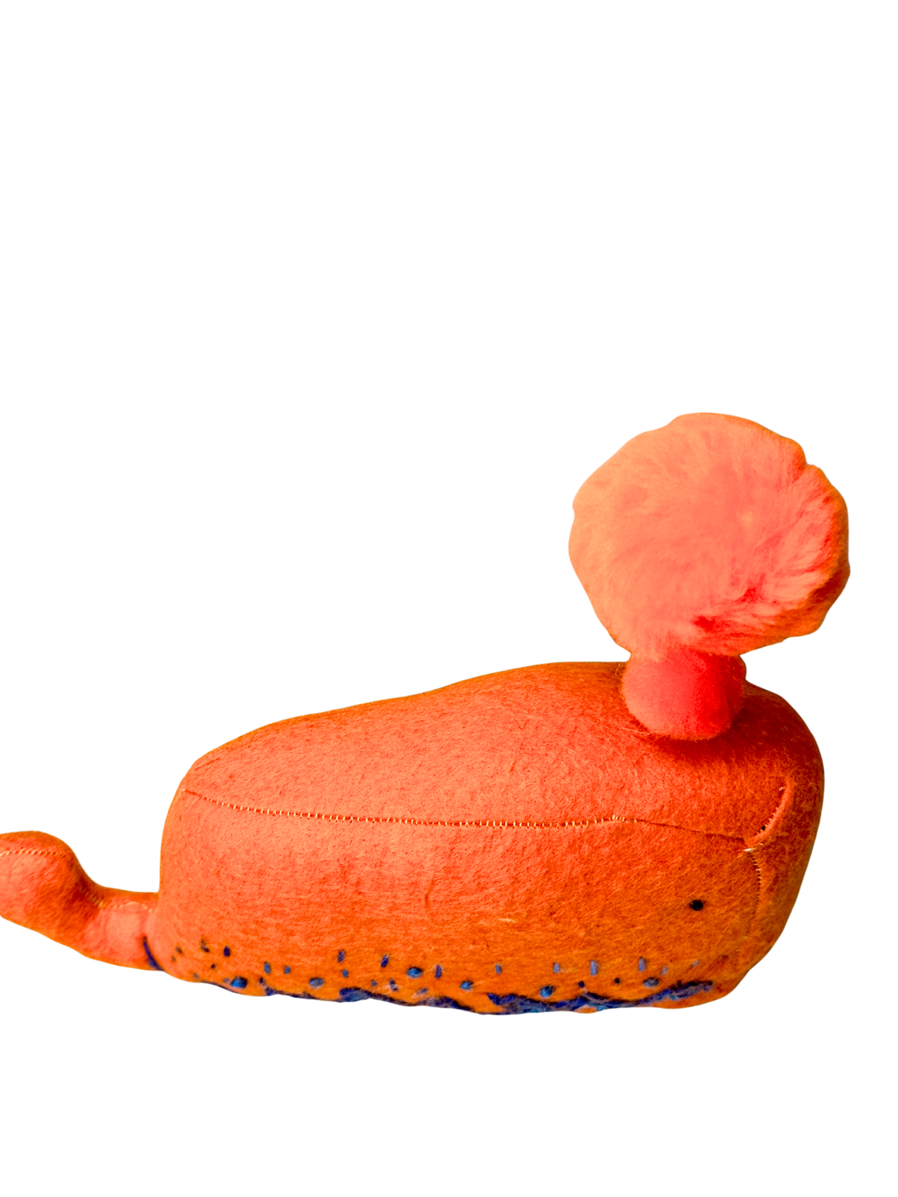 Bernard The Orange Whale- One of a Kind - Soft Art Plush - Cubicle Cutie