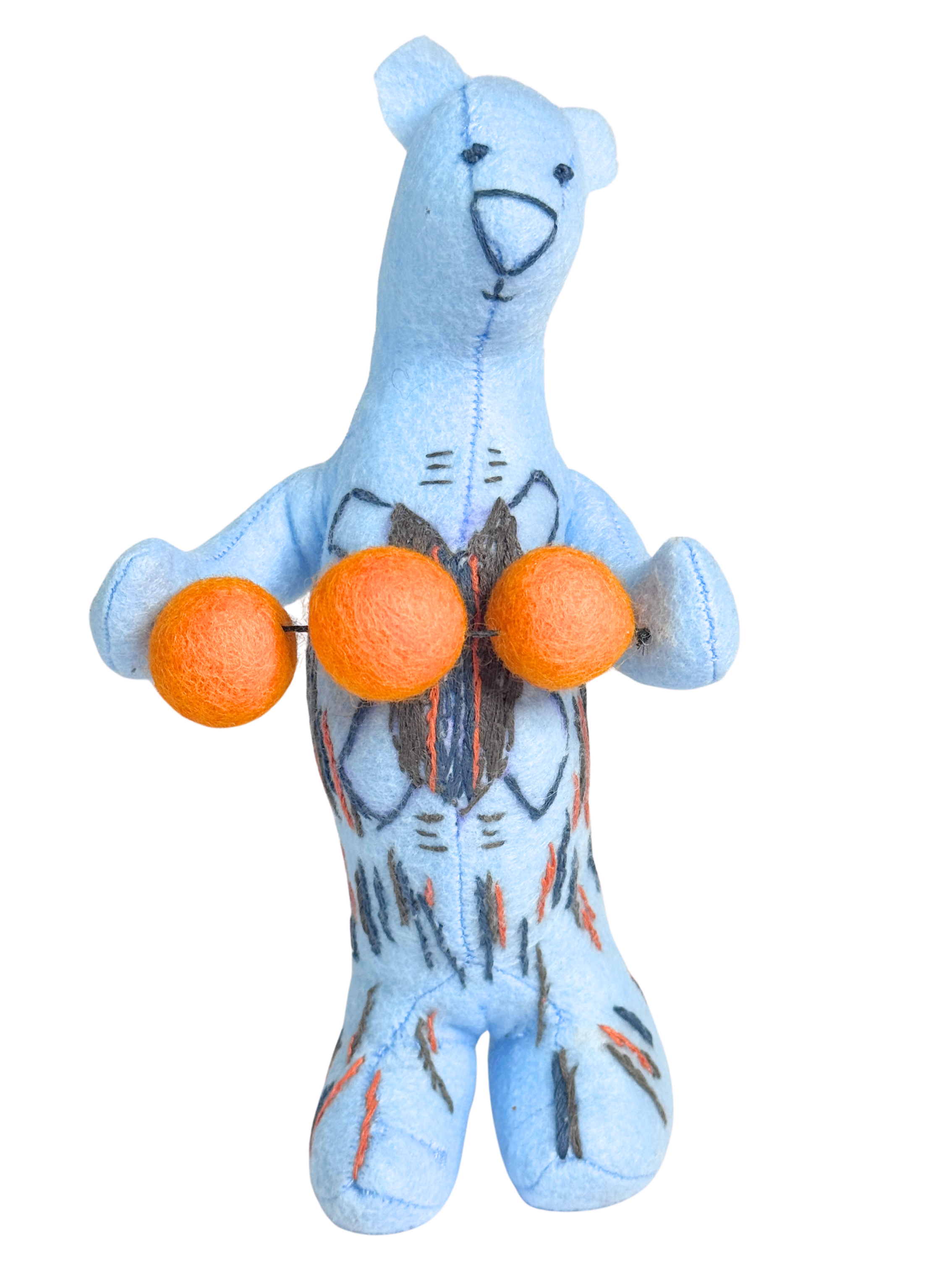 Office Sidekick One of a Kind Plush - Singing Telegram Juggling Bear in Blue - Merritt