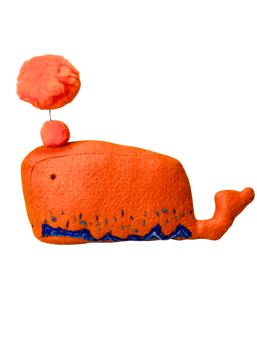 Bernard The Orange Whale- One of a Kind - Soft Art Plush - Cubicle Cutie